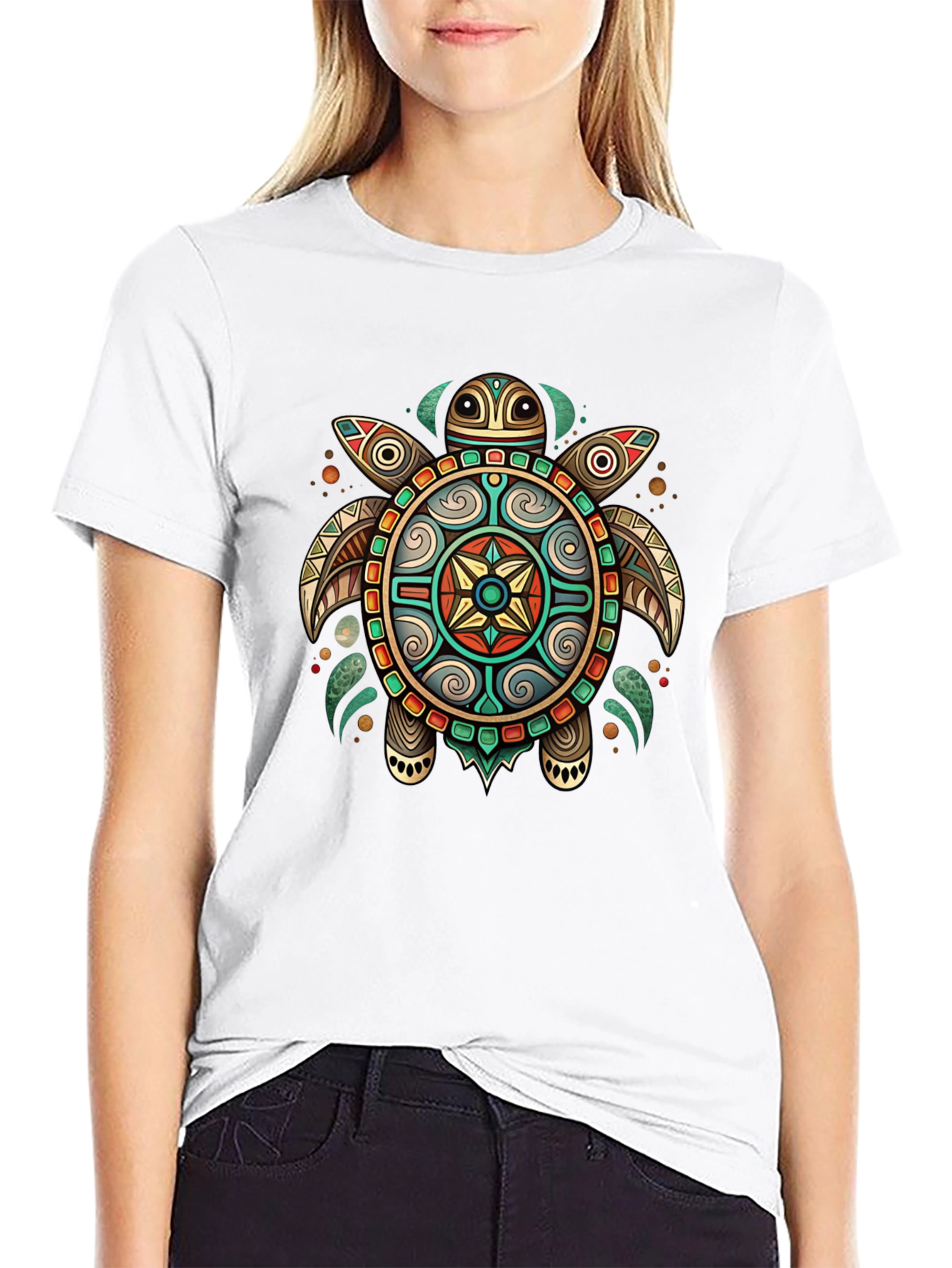 Tribal Turtle Graphic T-Shirt - Unique Design