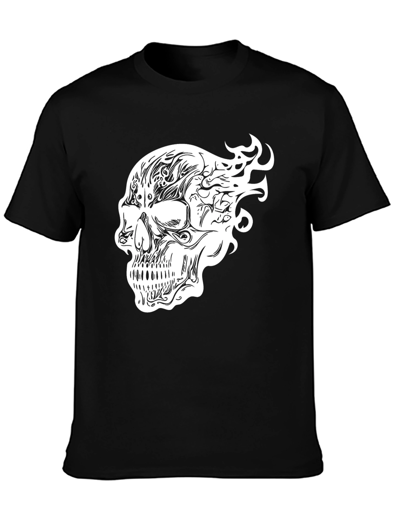 Skull Graphic Print Black T-Shirt