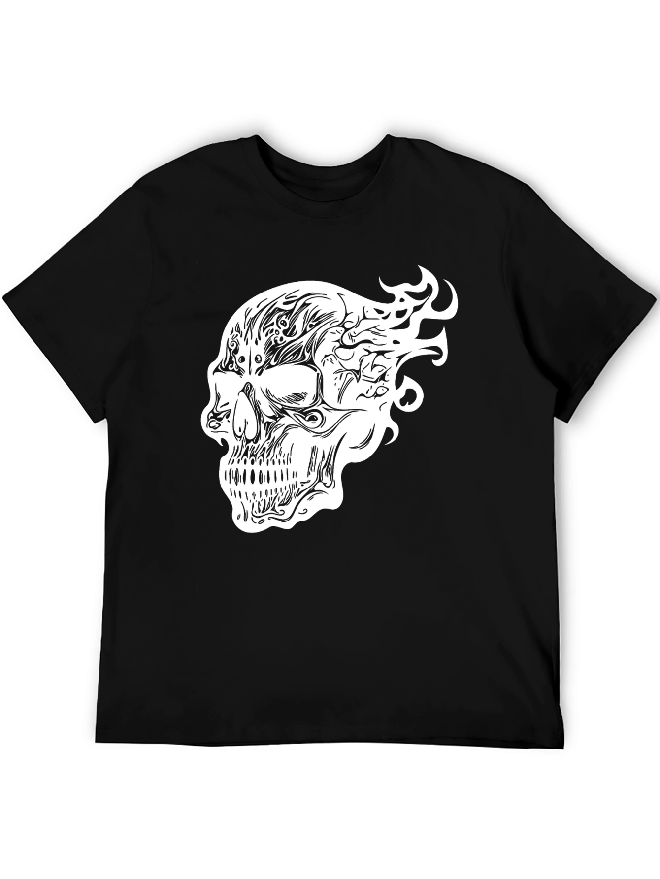 Skull Graphic Print Black T-Shirt