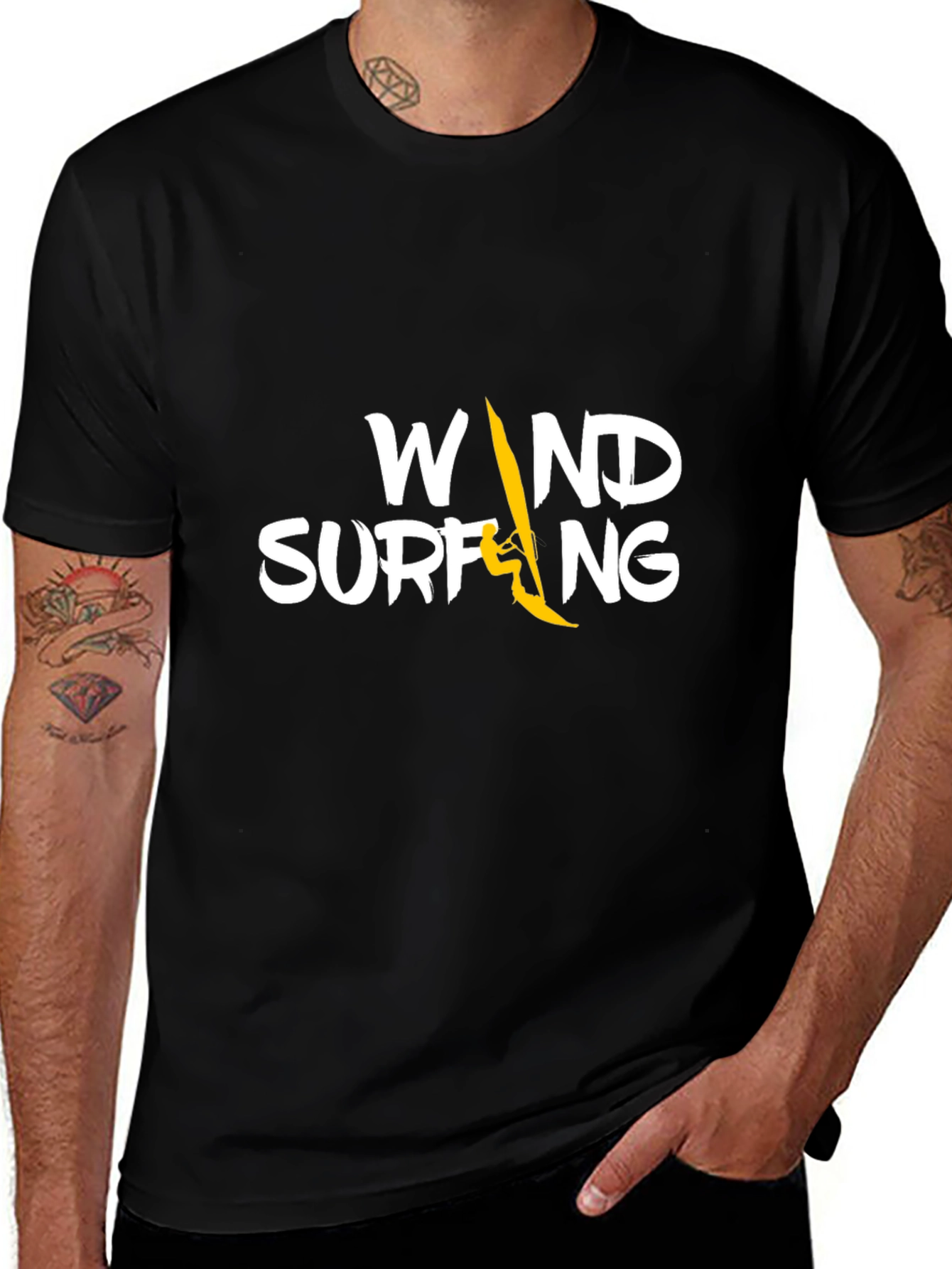 Windsurfing Graphic T-Shirt - Black