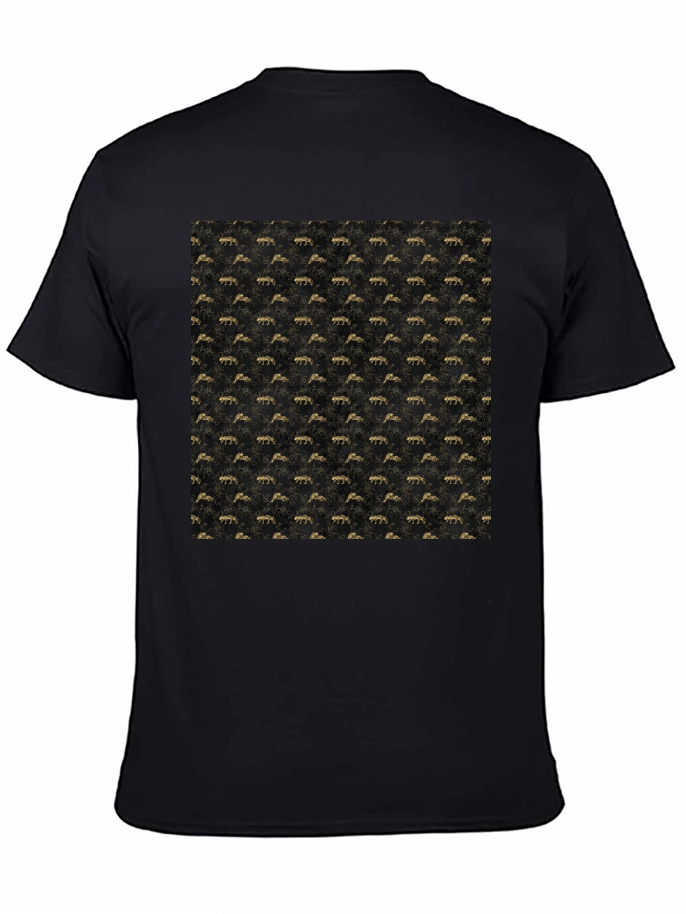 Stylish Black Tee with Gold Pattern