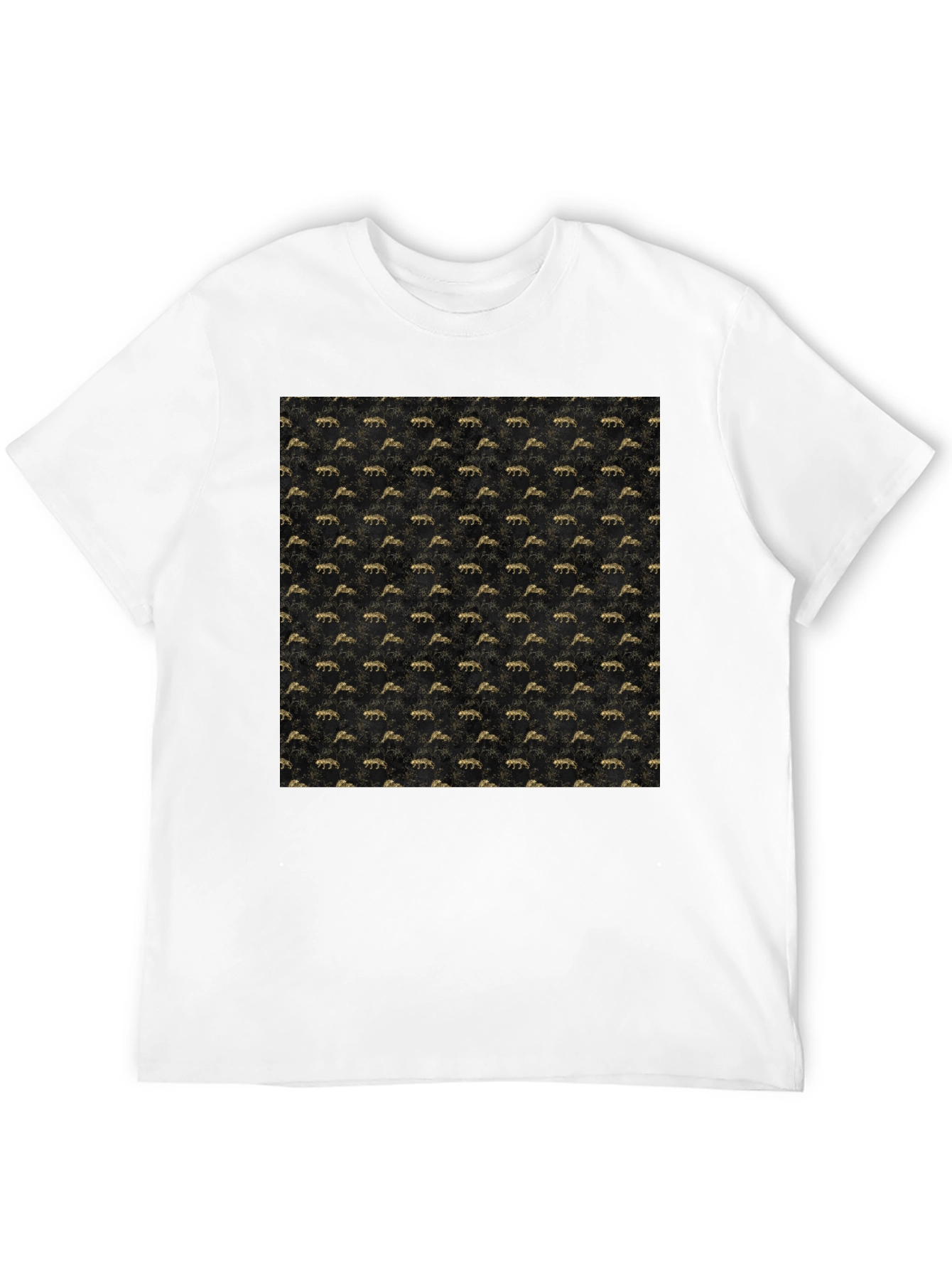 Stylish Black Tee with Gold Pattern
