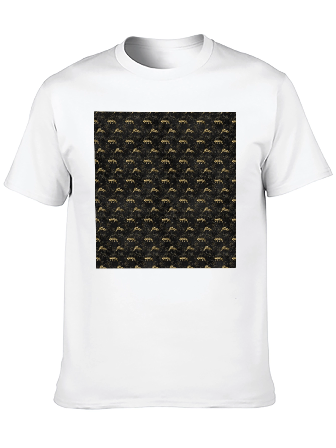 Stylish Black Tee with Gold Pattern