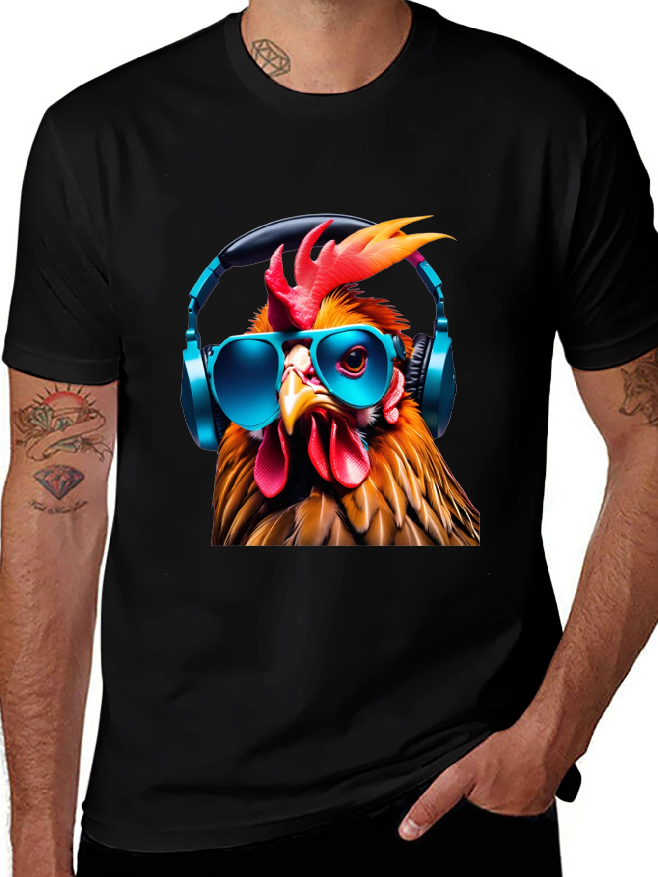 Cool Chicken Graphic Tee - Headphones & Shades
