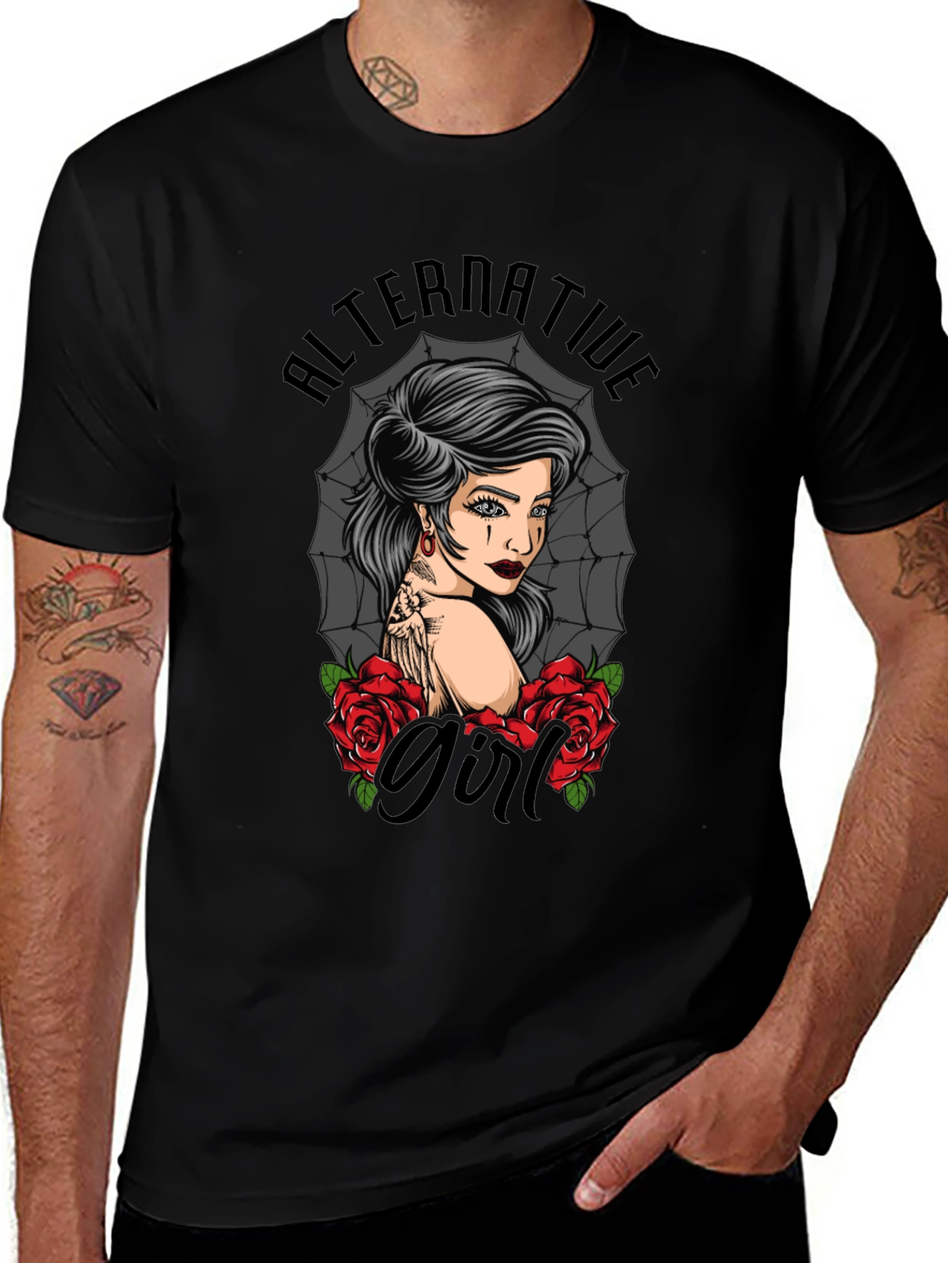 Alternative Girl Tattoo Art Graphic T-Shirt