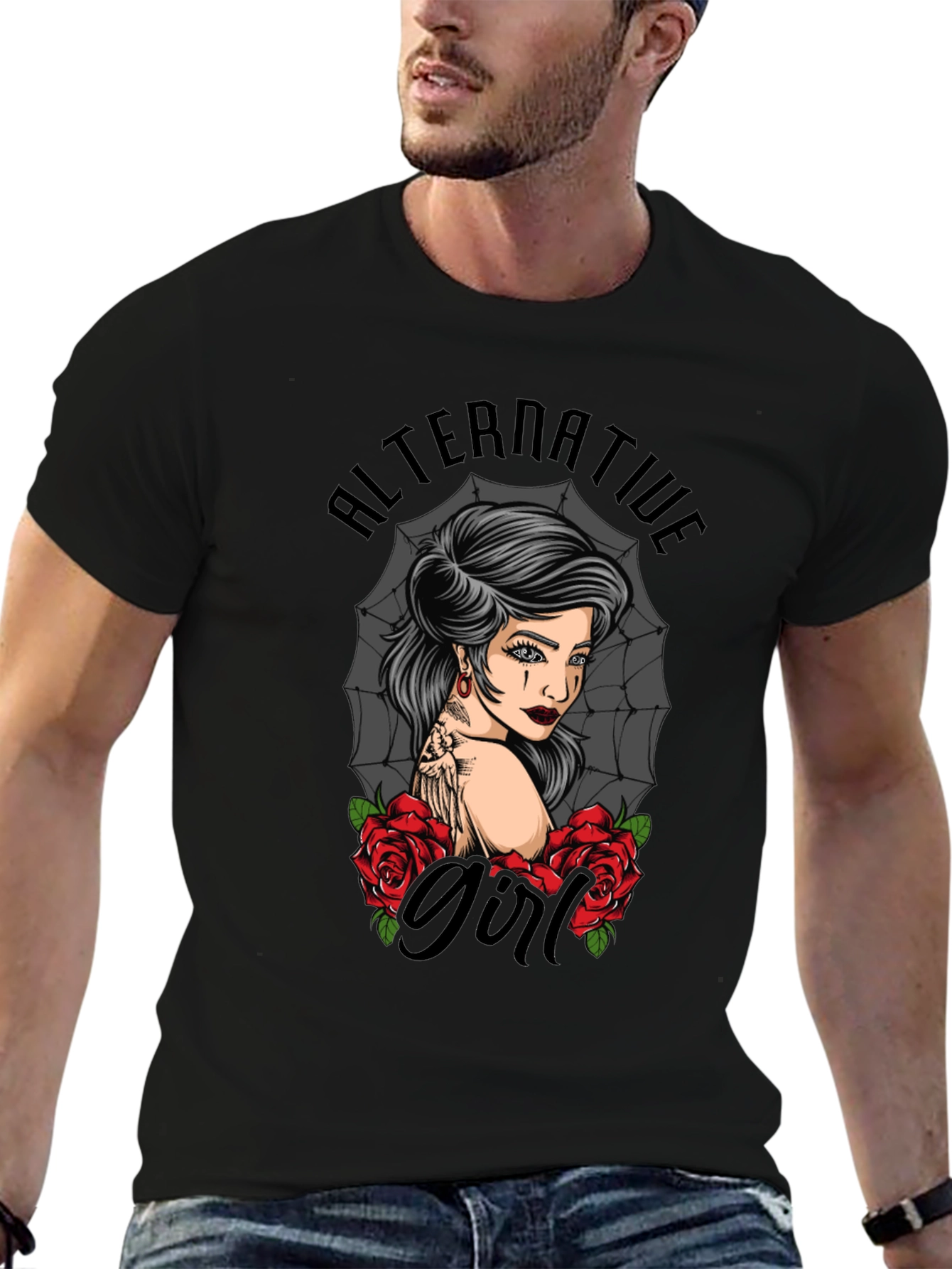 Alternative Girl Tattoo Art Graphic T-Shirt