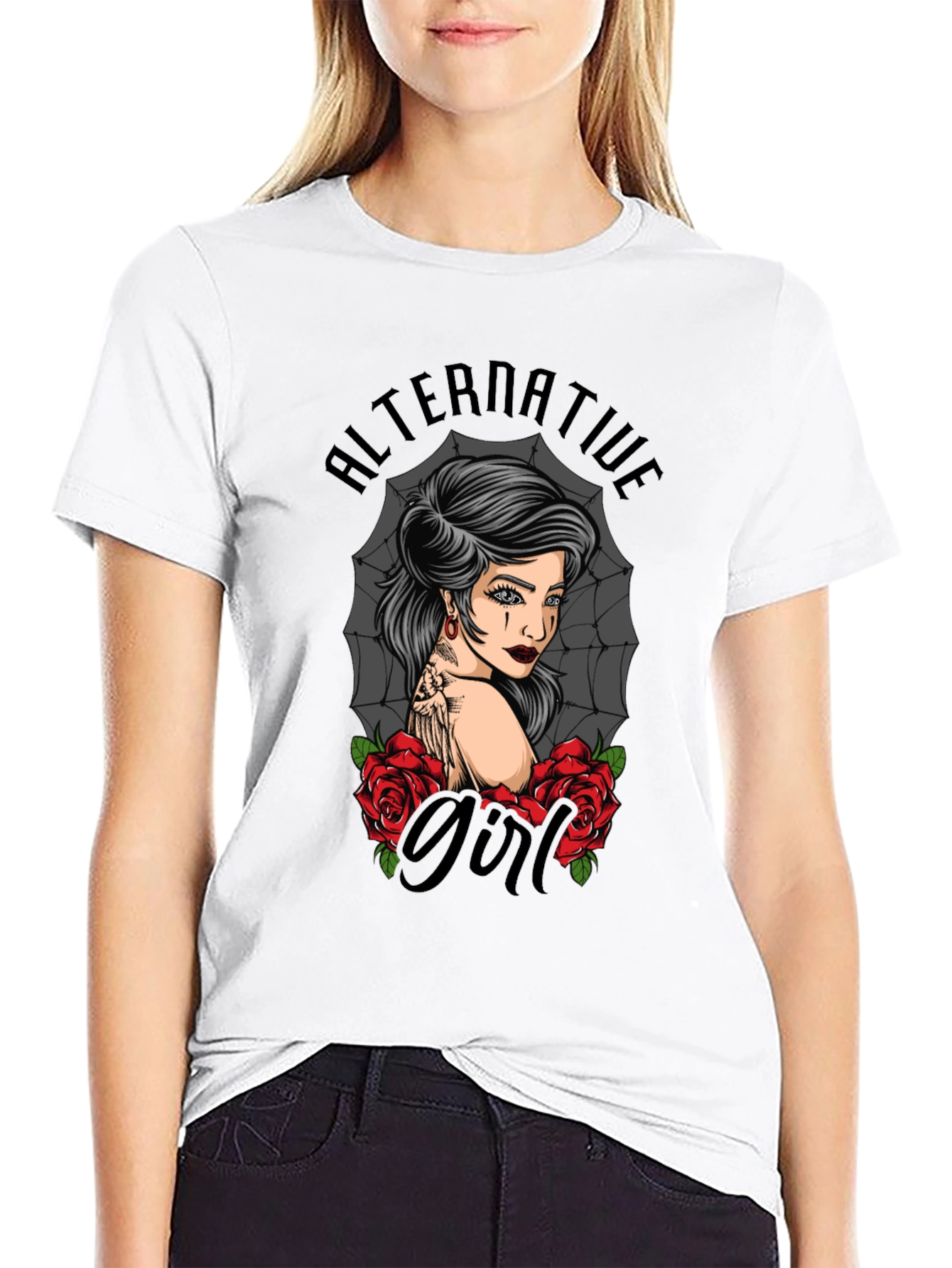 Alternative Girl Tattoo Art Graphic T-Shirt