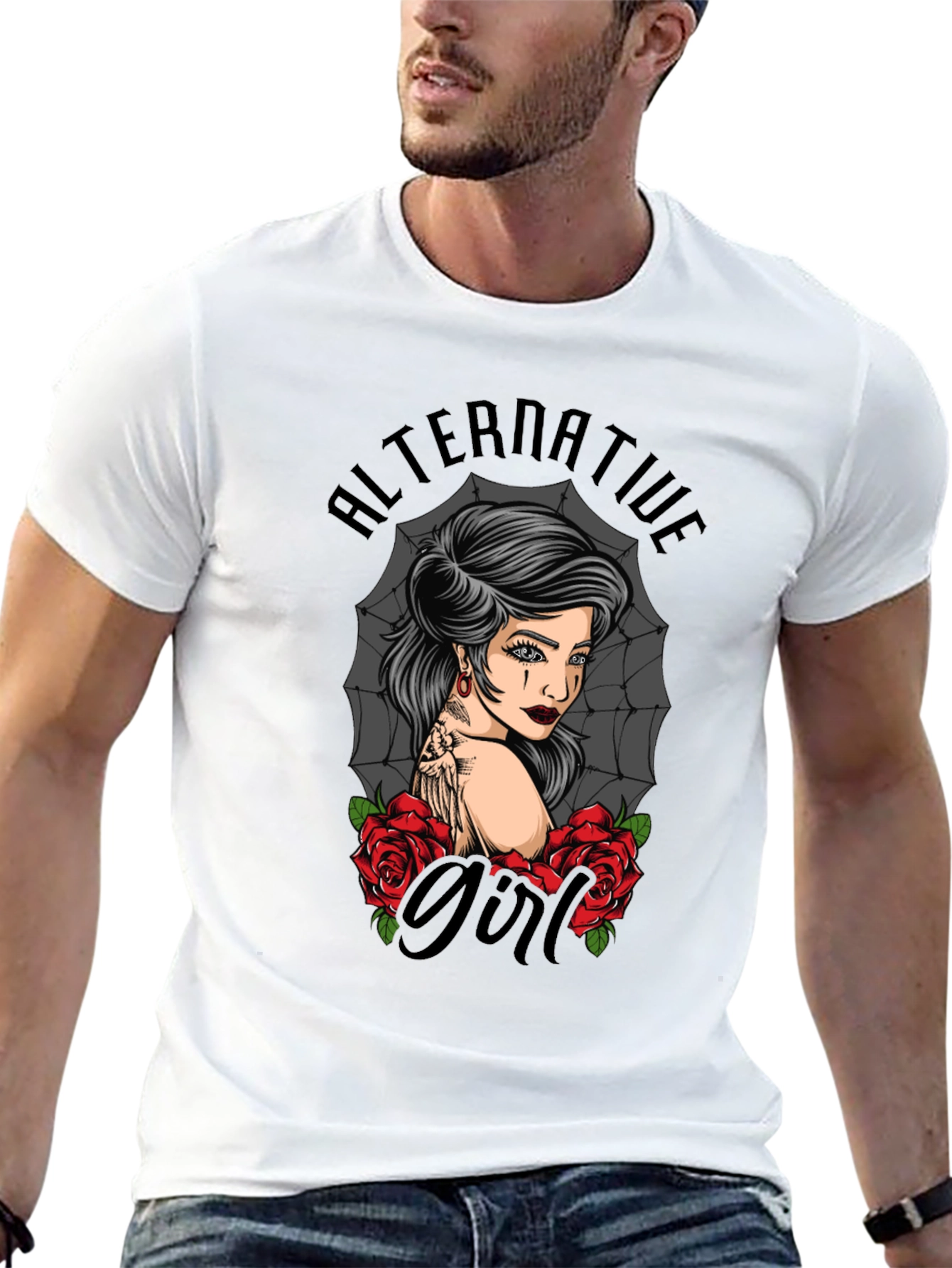 Alternative Girl Tattoo Art Graphic T-Shirt