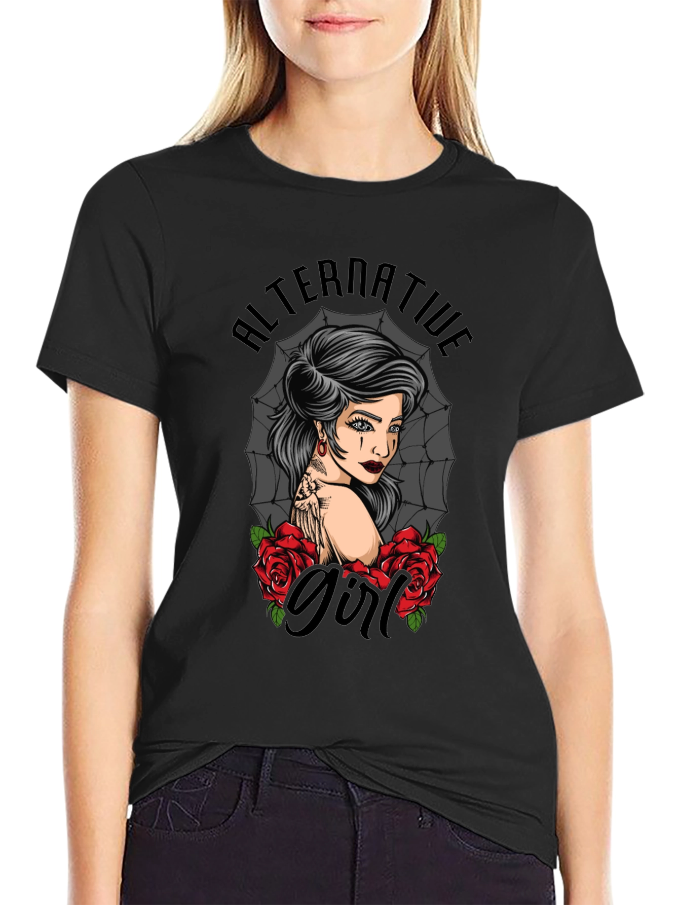 Alternative Girl Tattoo Art Graphic T-Shirt