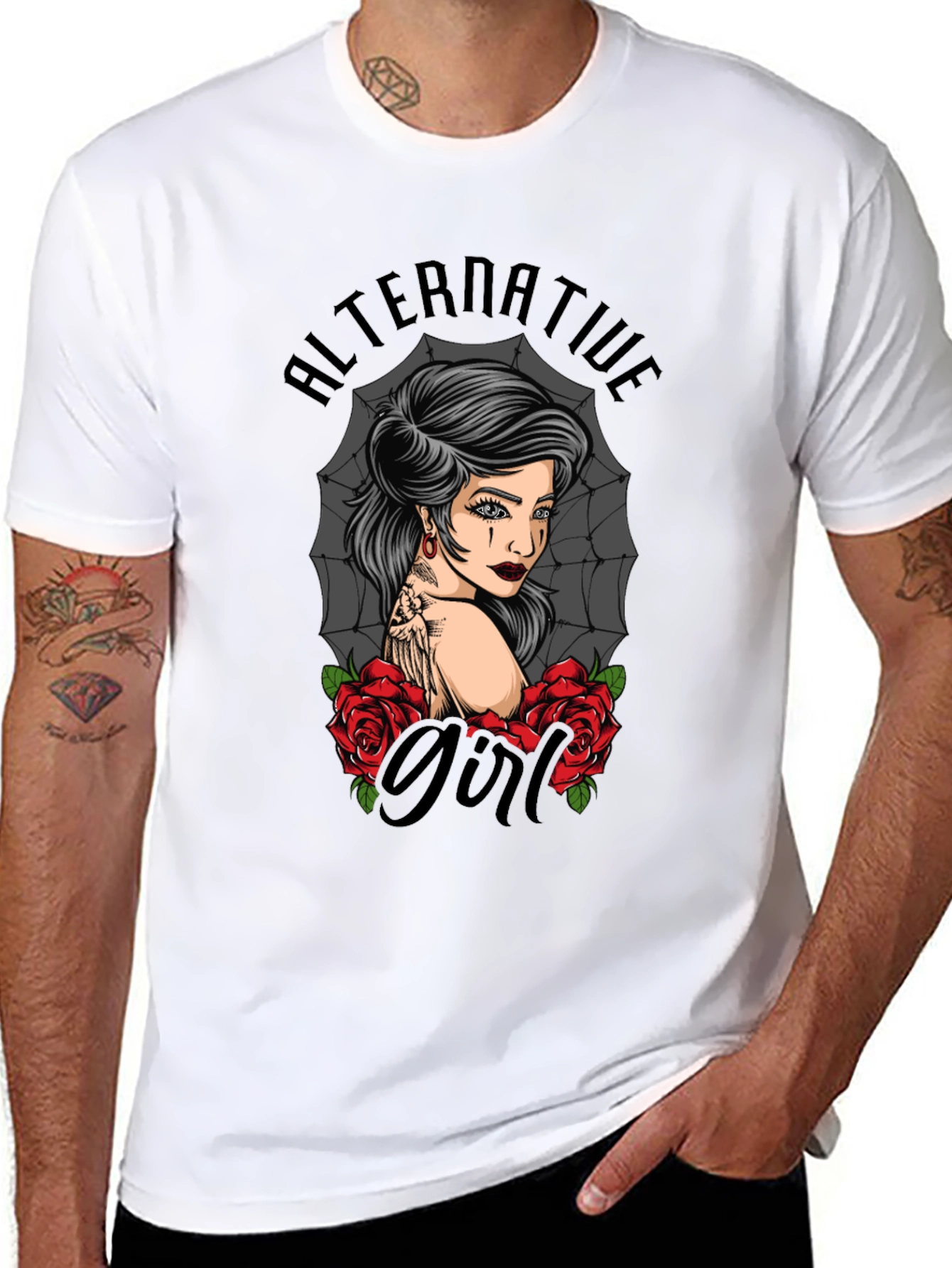 Alternative Girl Tattoo Art Graphic T-Shirt