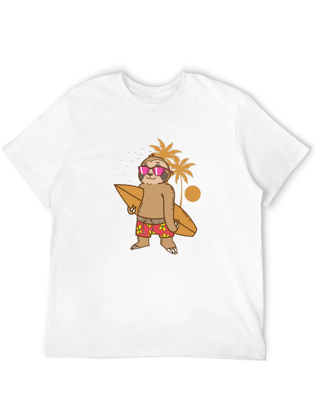 Sloth Surfer Graphic T-Shirt - Summer Style