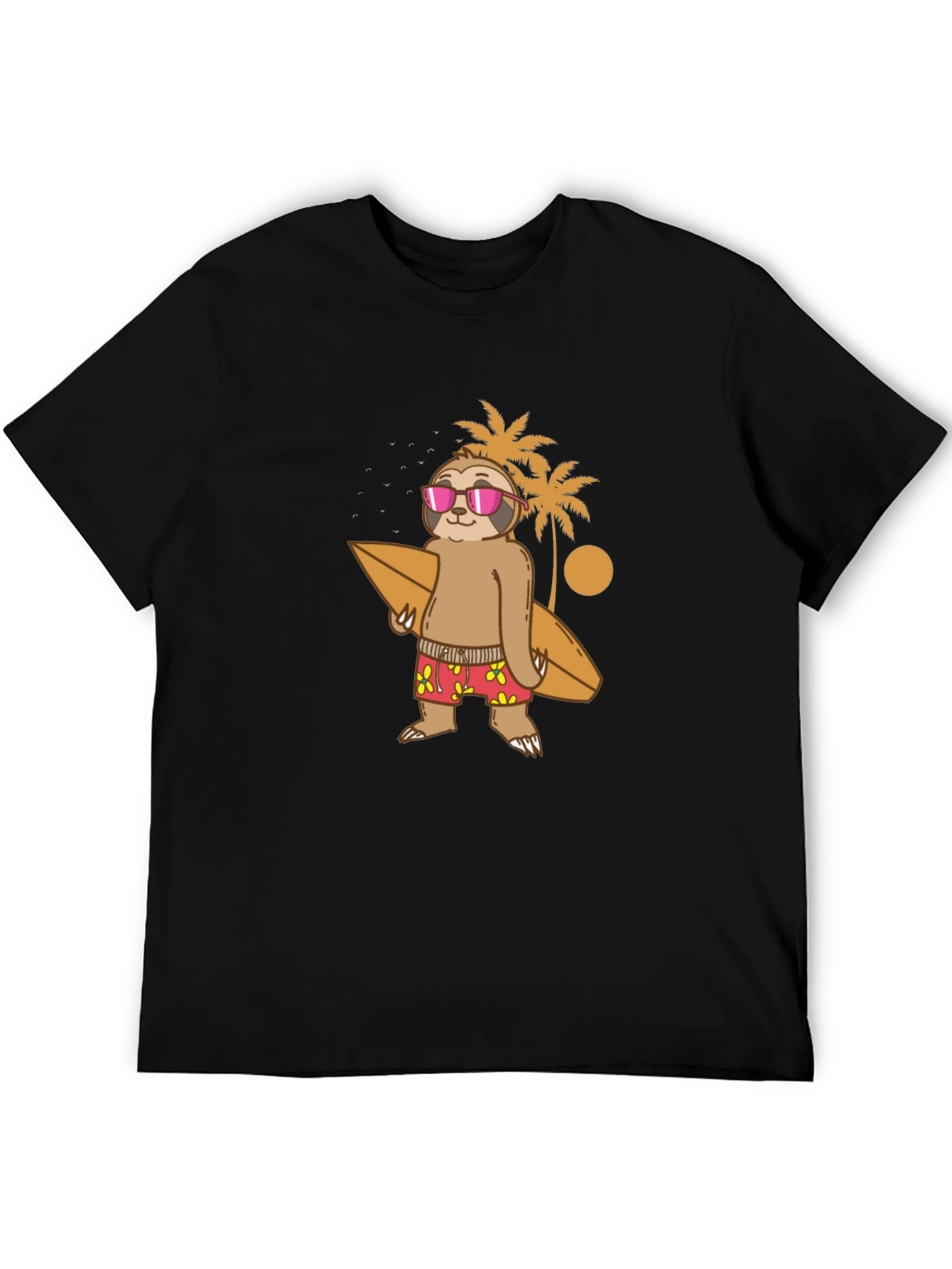 Sloth Surfer Graphic T-Shirt - Summer Style