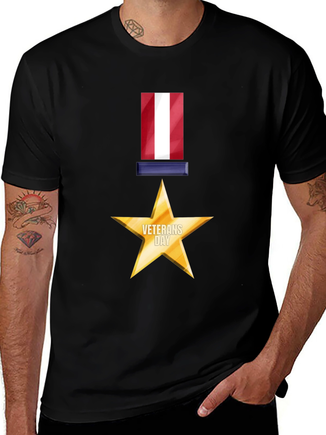 Veterans Day Star Graphic T-Shirt