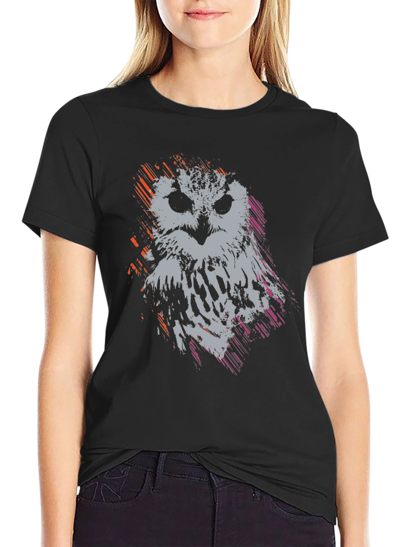 Abstract Owl Graphic T-Shirt