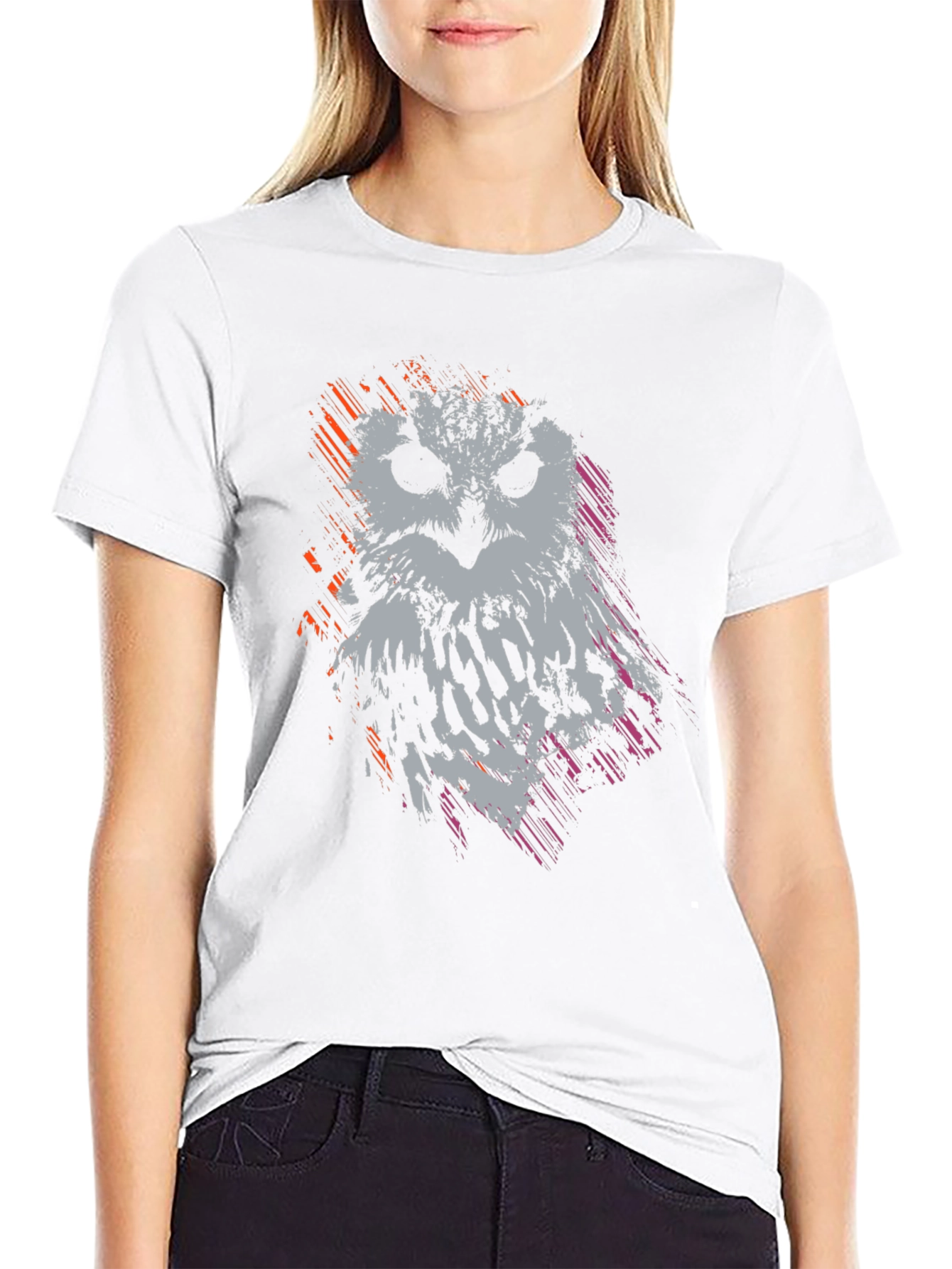 Abstract Owl Graphic T-Shirt