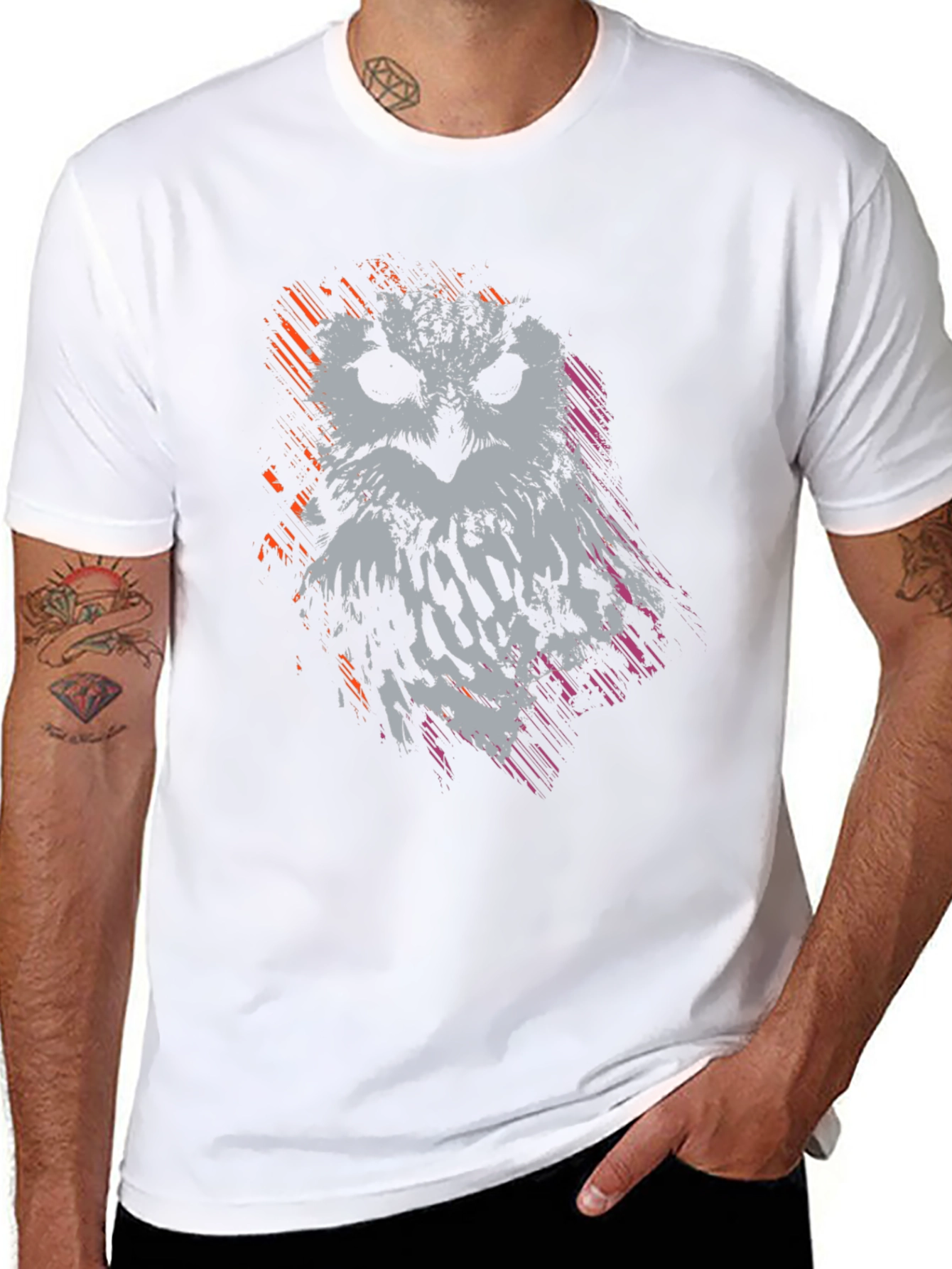 Abstract Owl Graphic T-Shirt