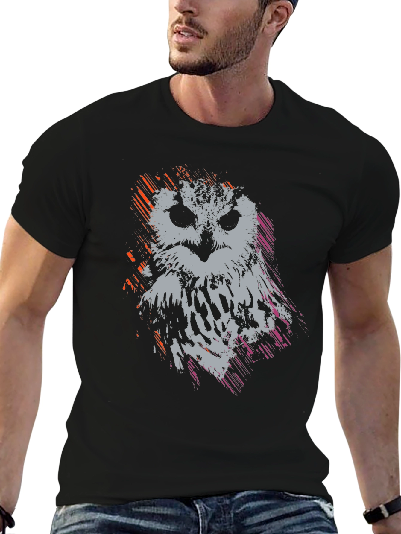 Abstract Owl Graphic T-Shirt