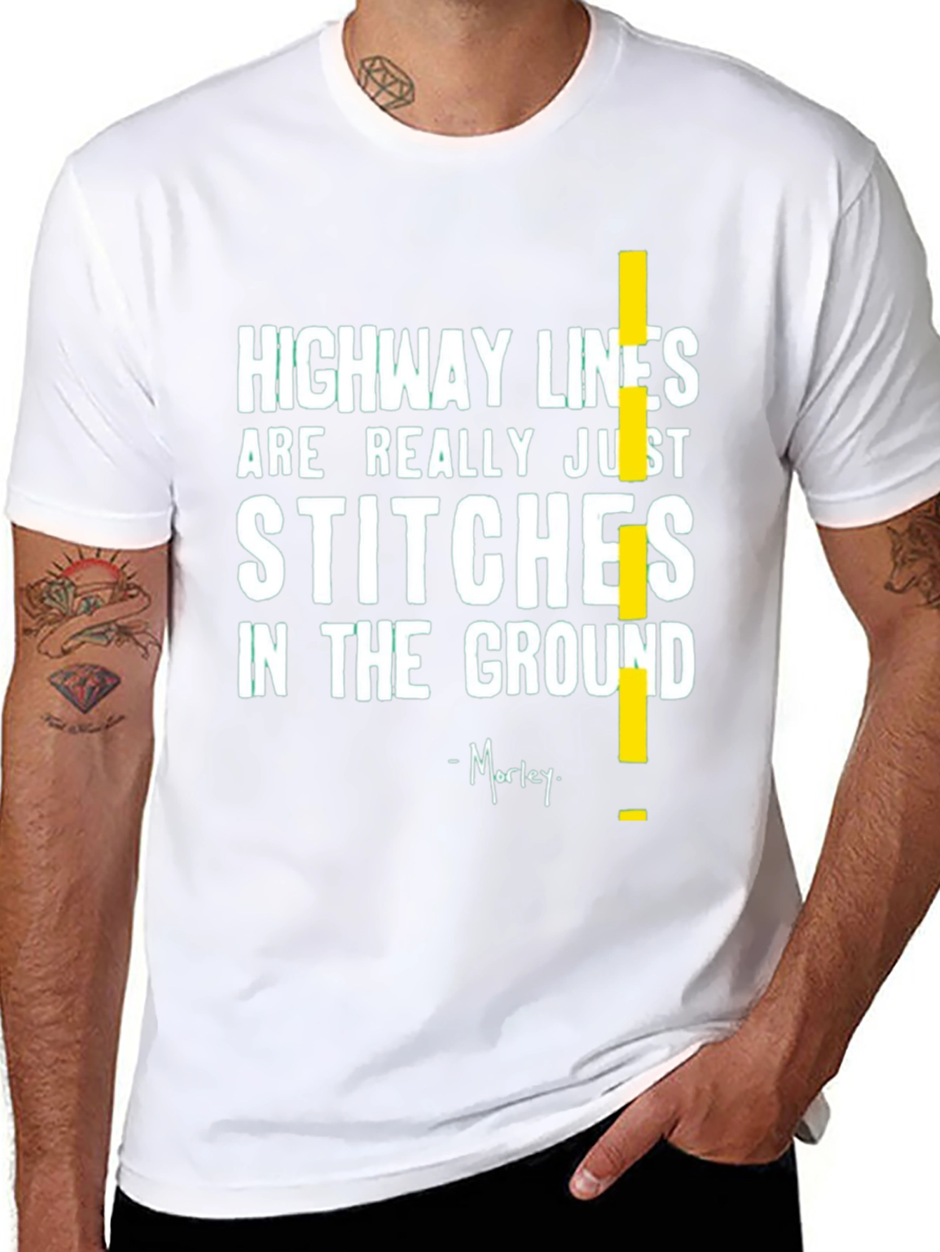 Highway Lines T-Shirt - Stitches in the Ground Tee