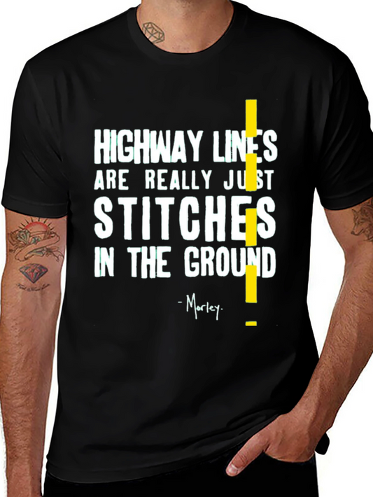 Highway Lines T-Shirt - Stitches in the Ground Tee