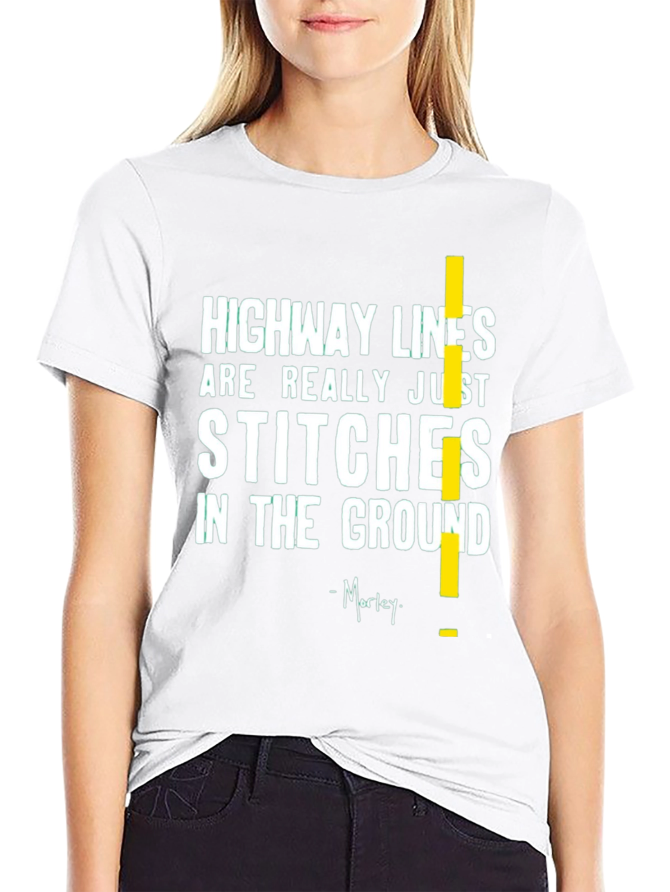 Highway Lines T-Shirt - Stitches in the Ground Tee