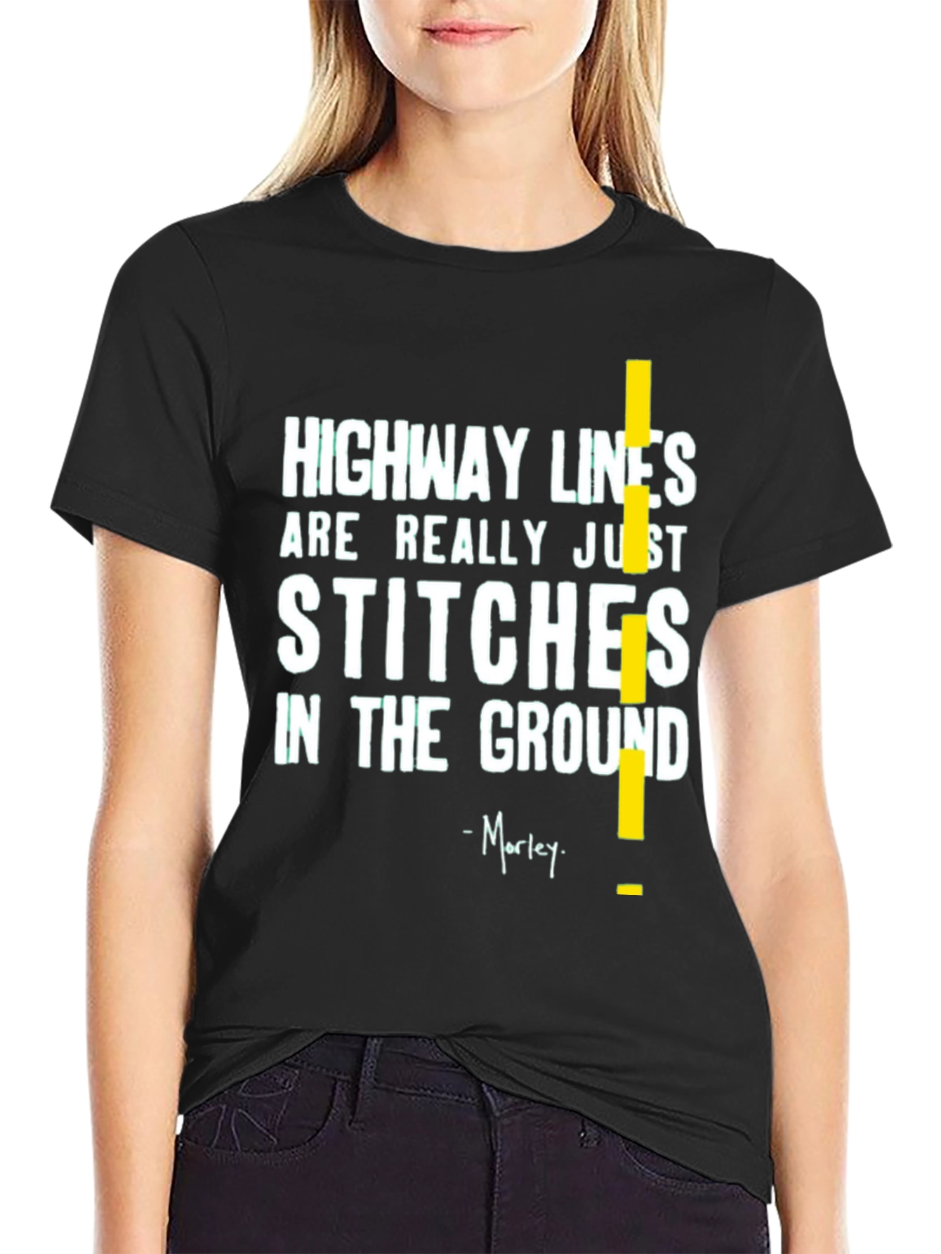 Highway Lines T-Shirt - Stitches in the Ground Tee