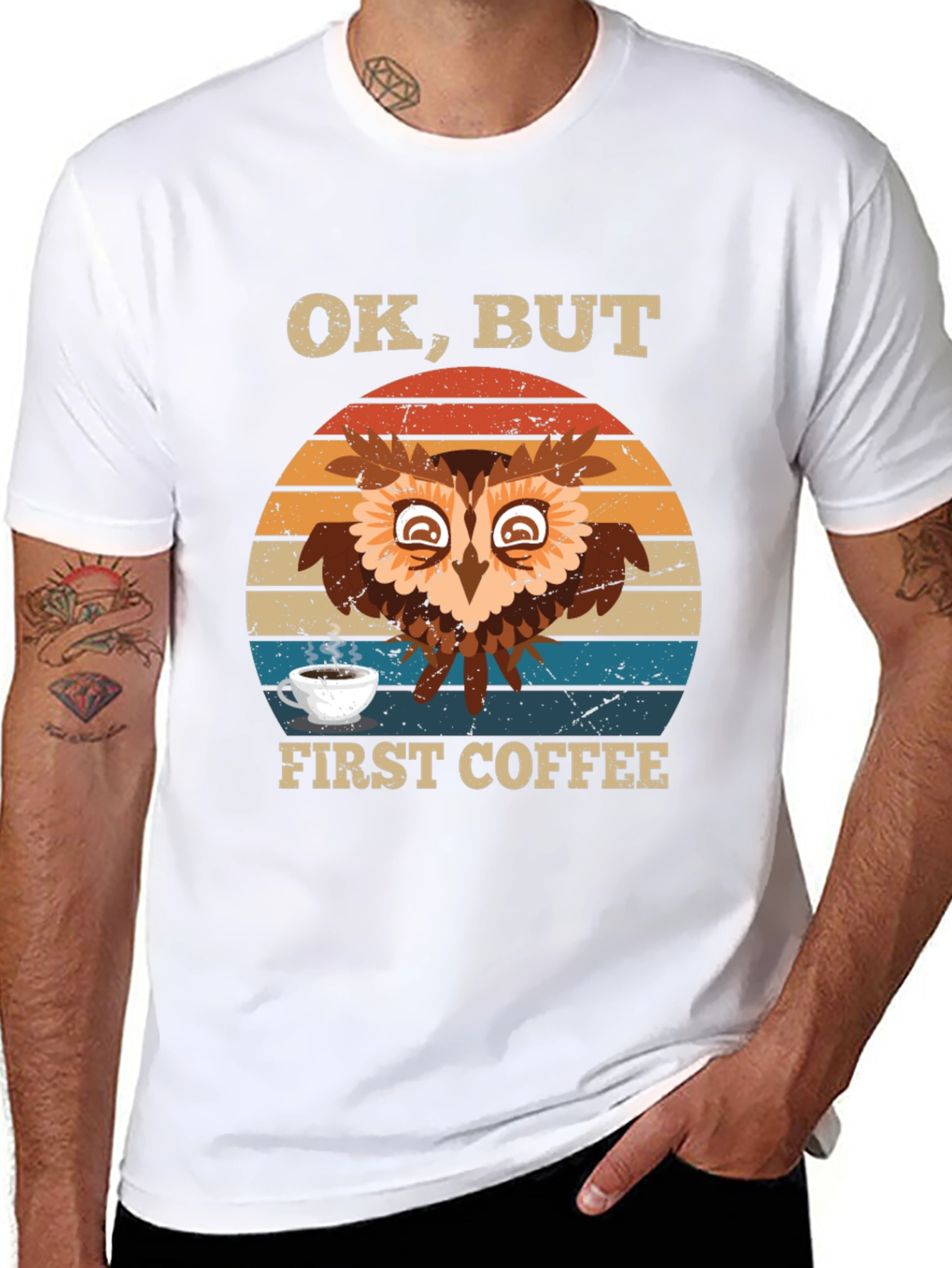 Owl Coffee T-Shirt - Ok But First Coffee