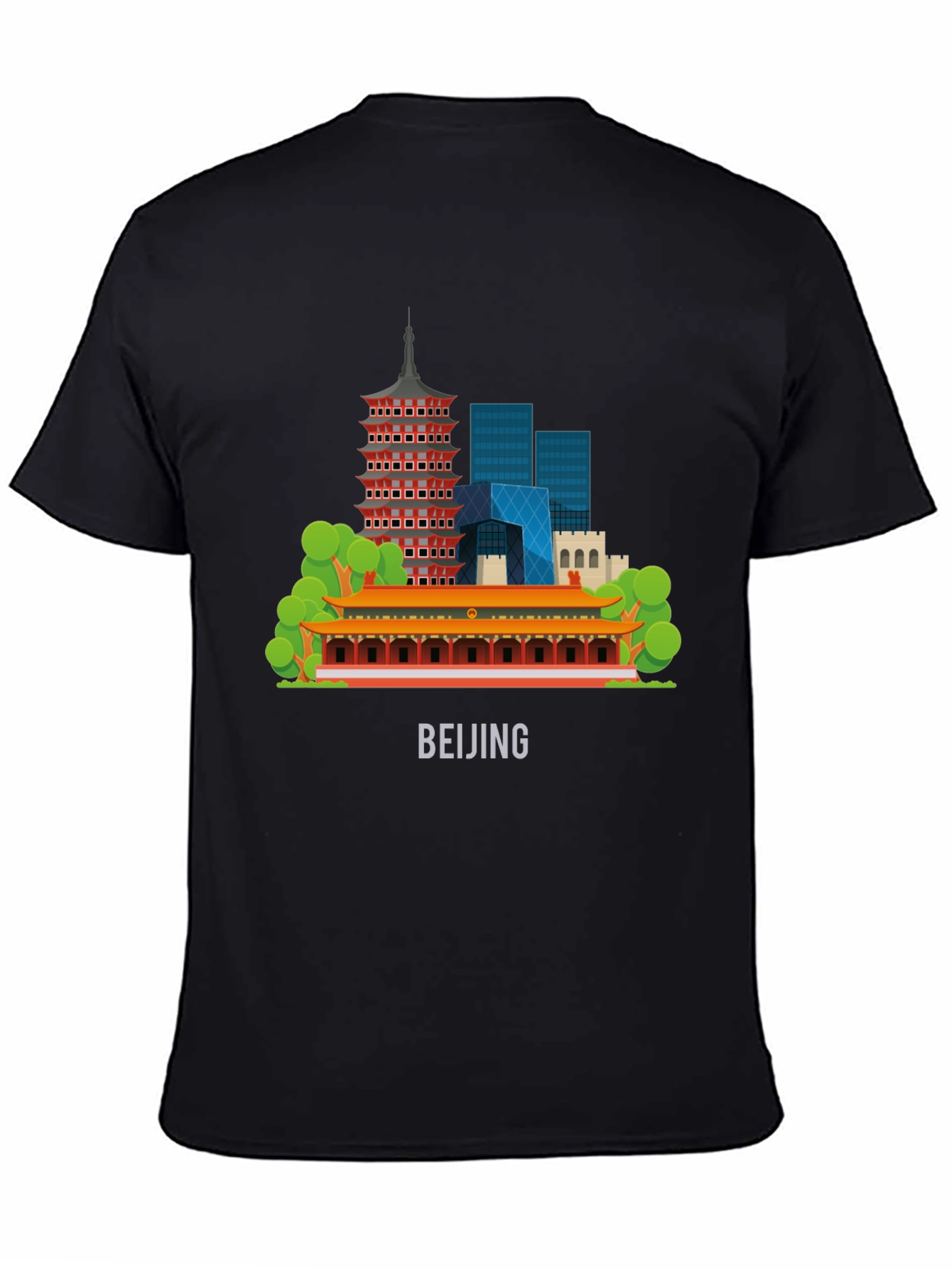 Beijing Skyline Black Graphic Tee