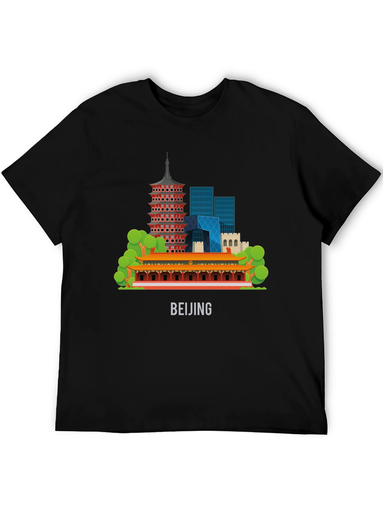 Beijing Skyline Black Graphic Tee