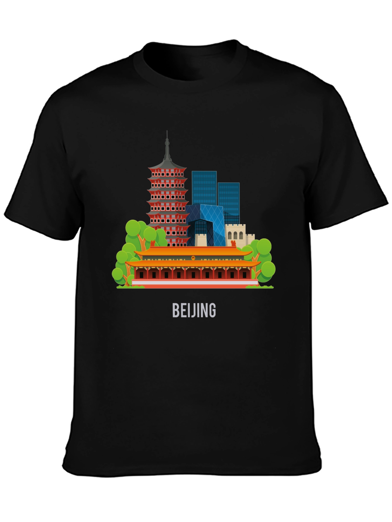 Beijing Skyline Black Graphic Tee