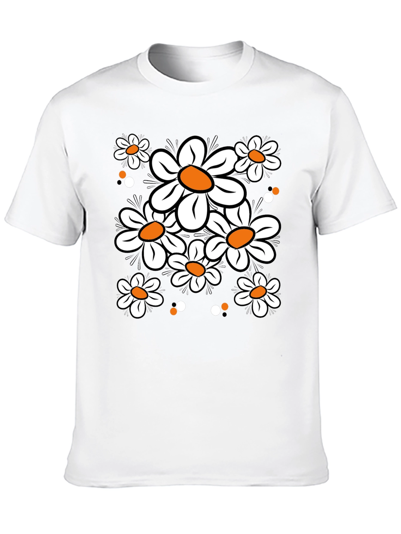 Daisy Flower Graphic Tee - Black