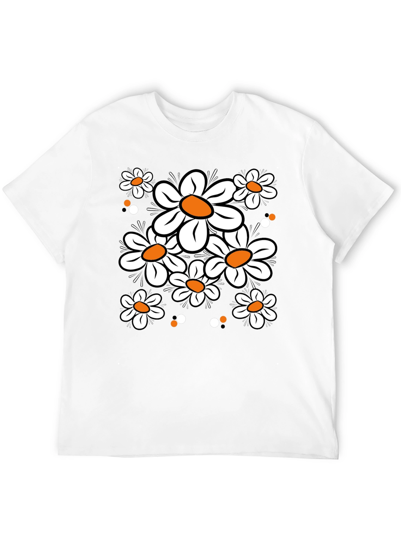 Daisy Flower Graphic Tee - Black