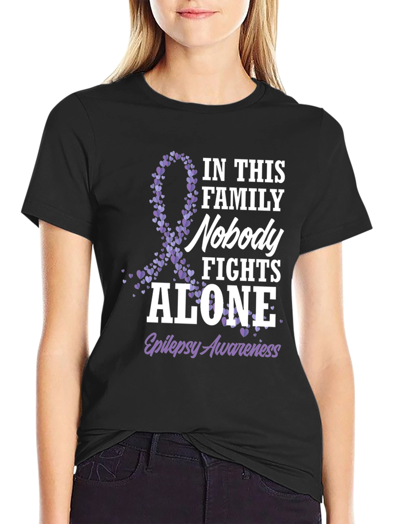 Epilepsy Awareness Nobody Fights Alone T-Shirt