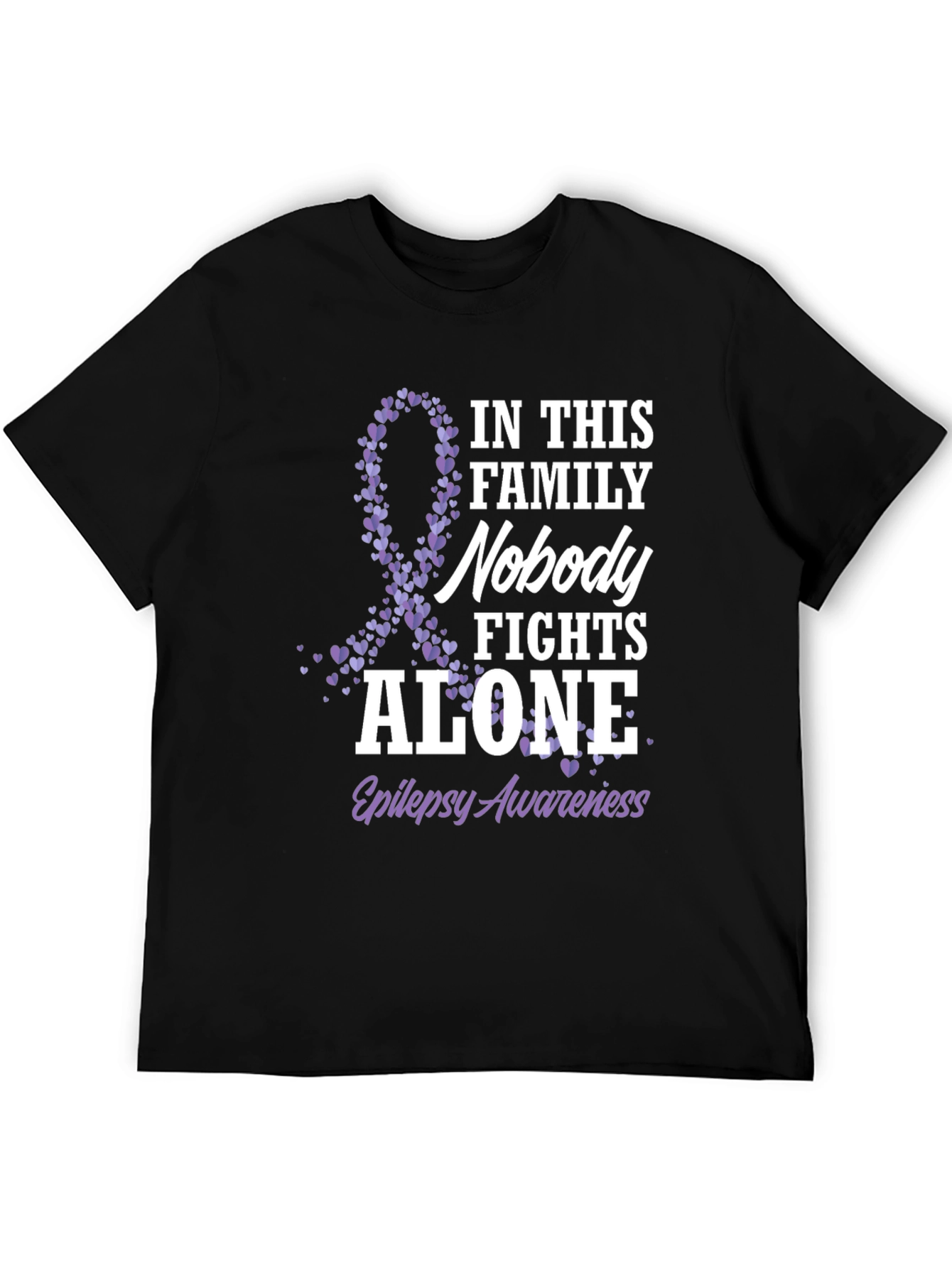 Epilepsy Awareness Nobody Fights Alone T-Shirt