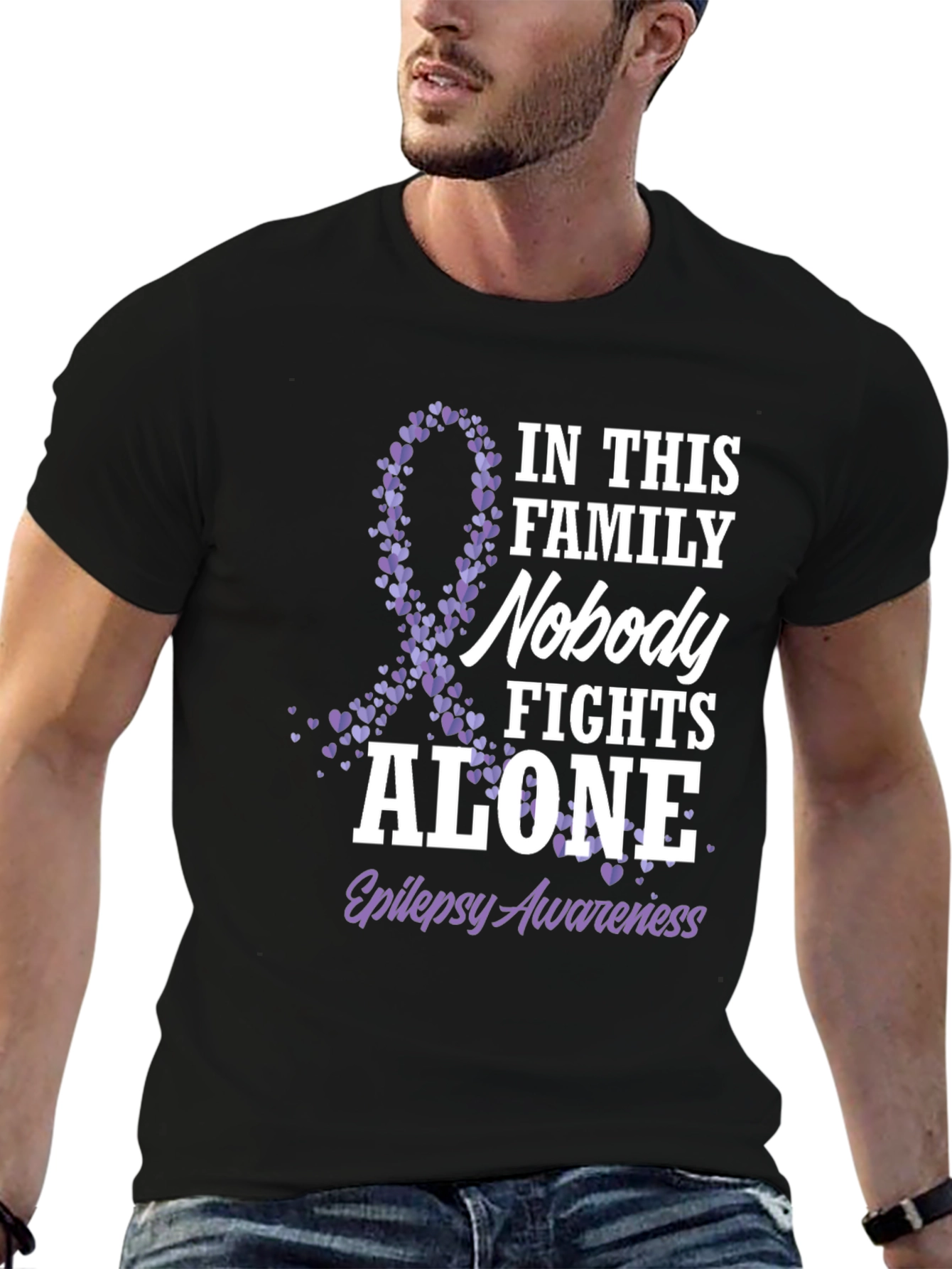Epilepsy Awareness Nobody Fights Alone T-Shirt