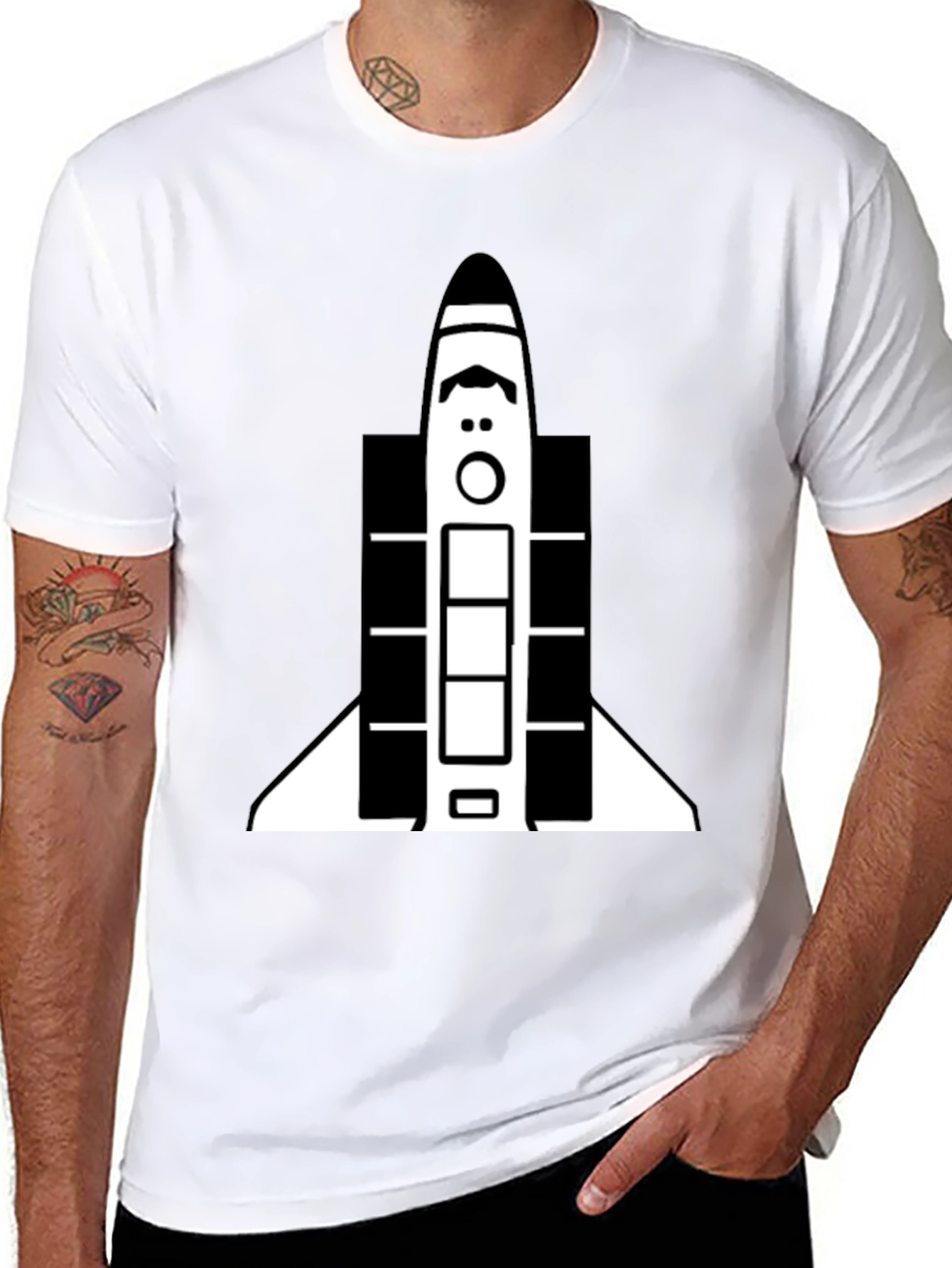 Space Shuttle Graphic Tee - Unisex Black T-Shirt