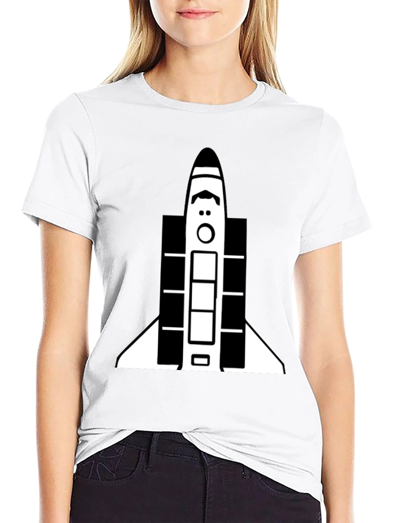 Space Shuttle Graphic Tee - Unisex Black T-Shirt