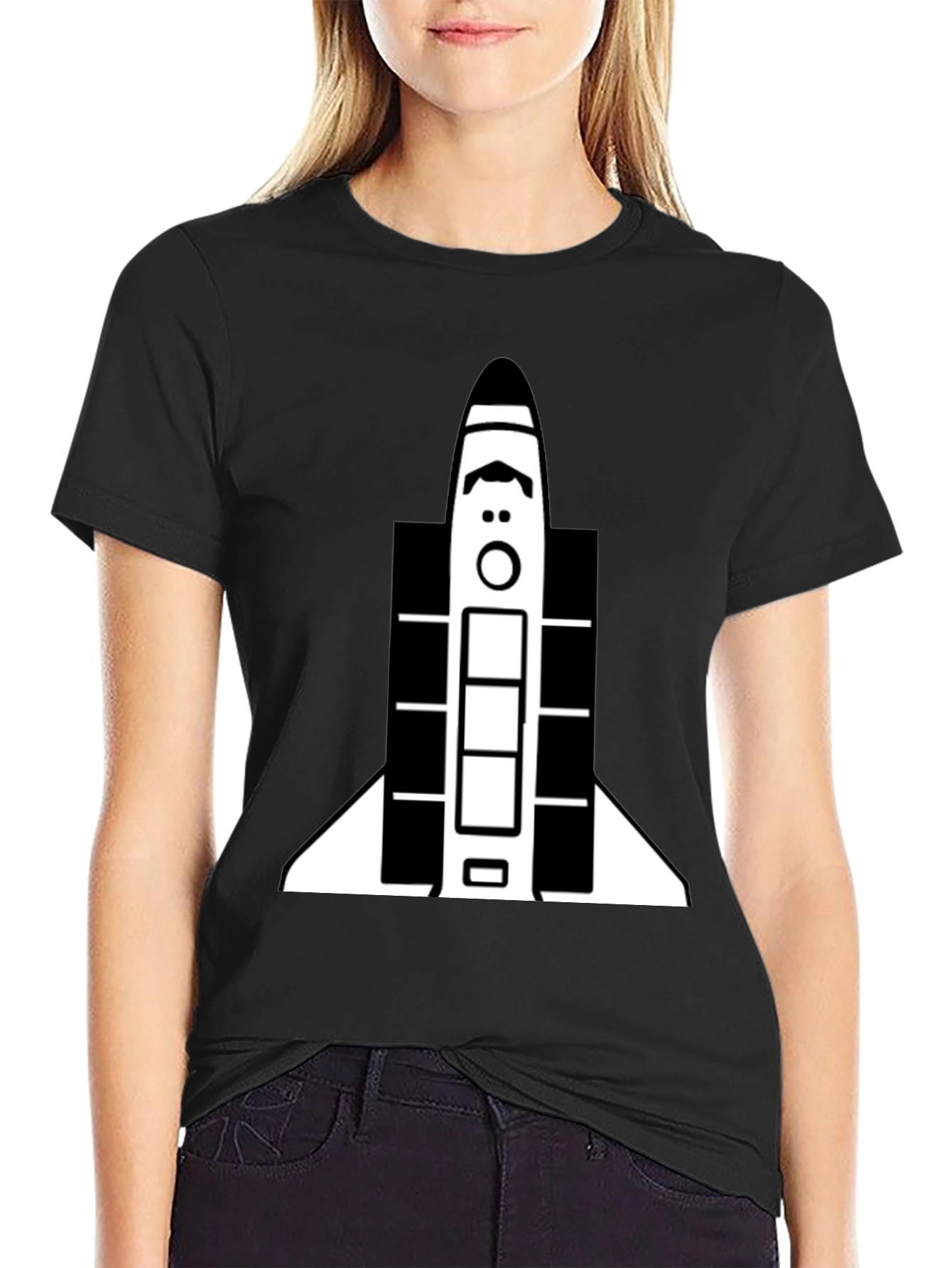 Space Shuttle Graphic Tee - Unisex Black T-Shirt