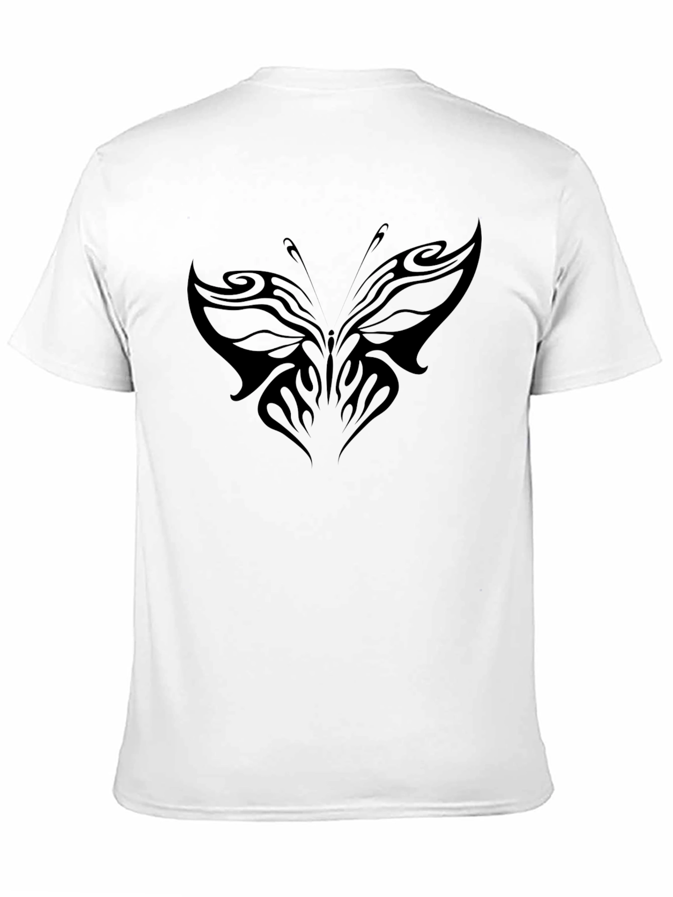 Black T-Shirt with Butterfly Graphic