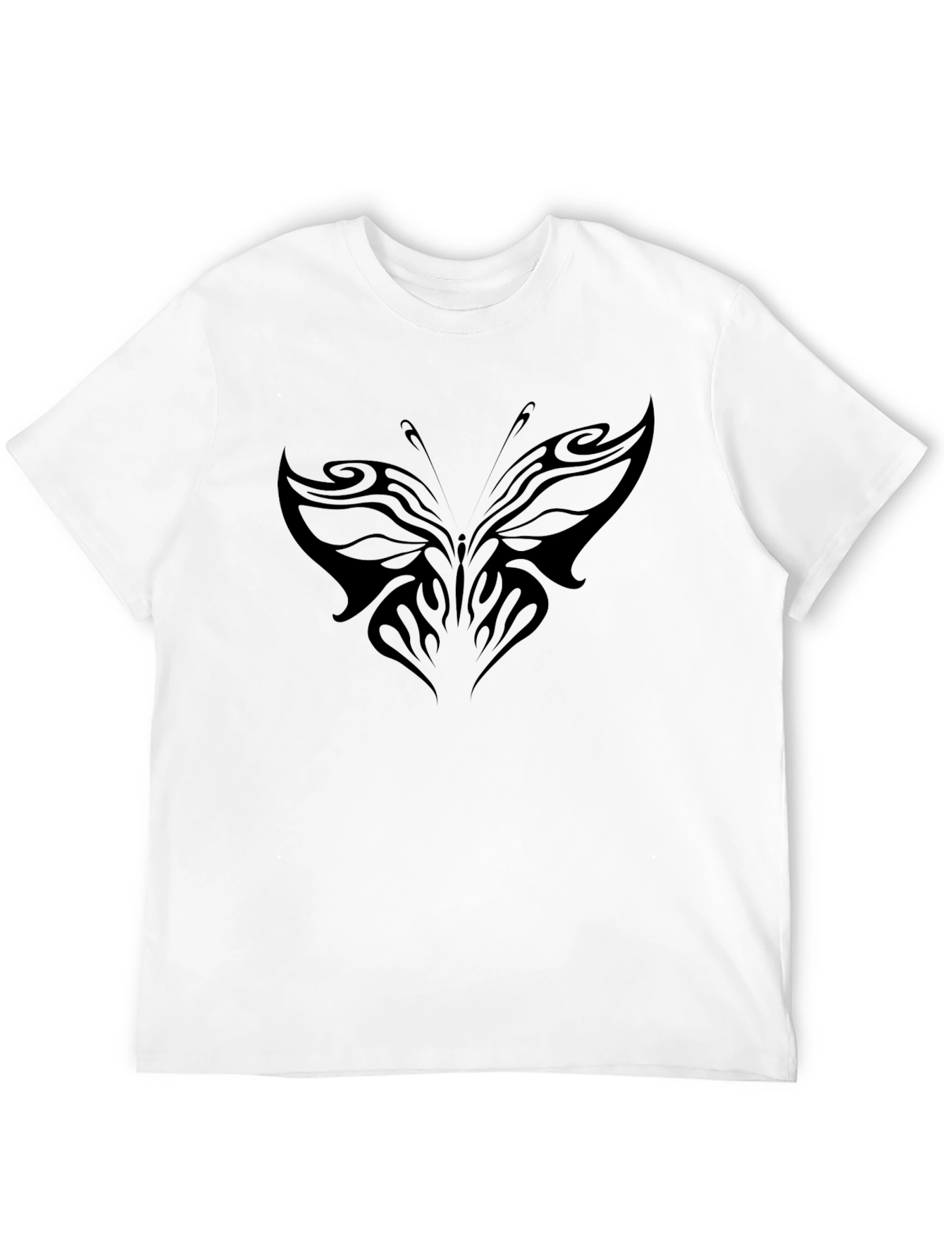 Black T-Shirt with Butterfly Graphic
