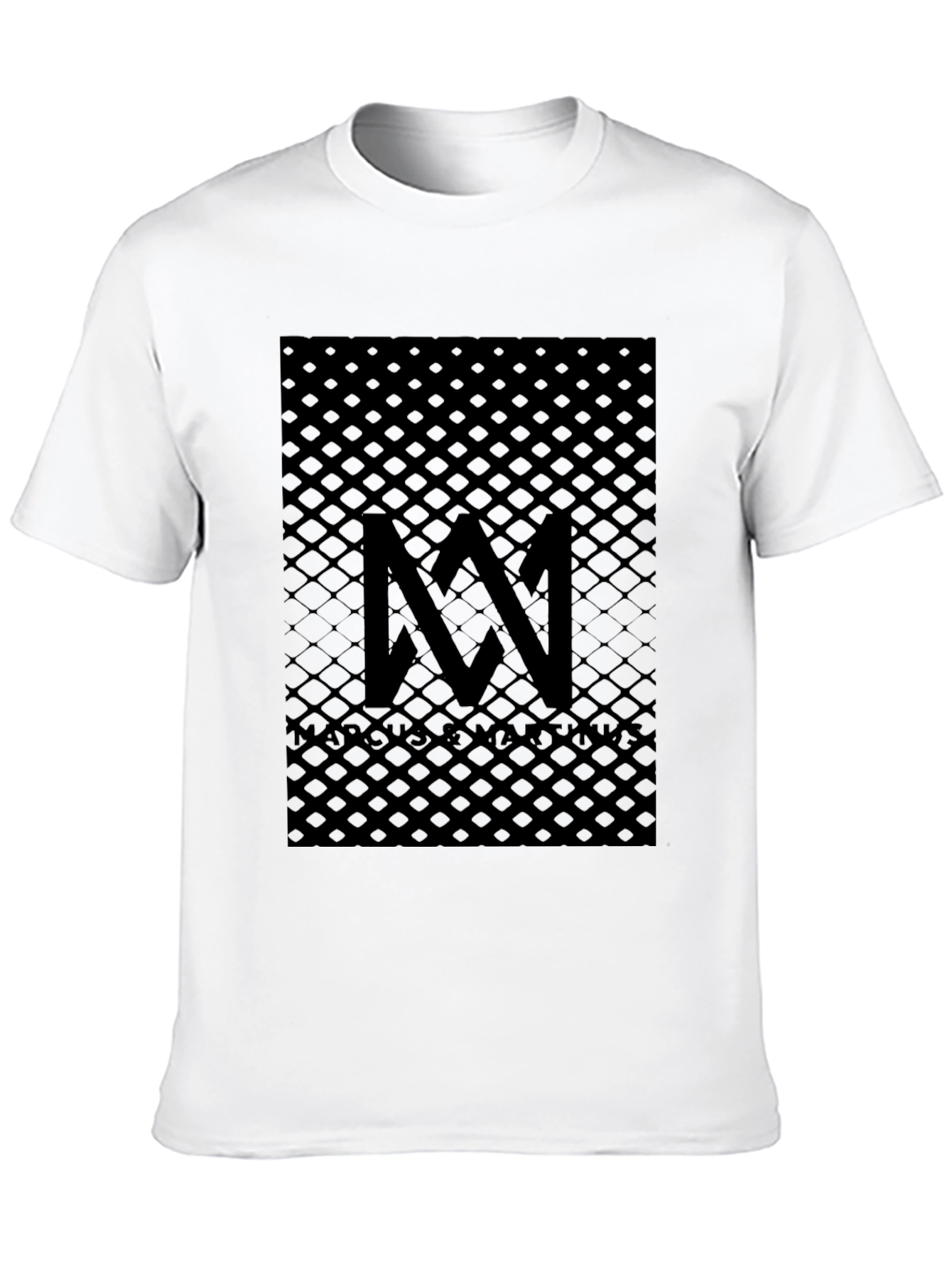 Modern Black Graphic Tee - Abstract Grid Design