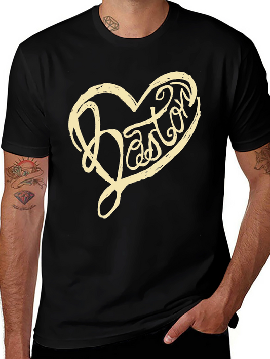 Boston Heart Graphic Tee - Soft Cotton Blend