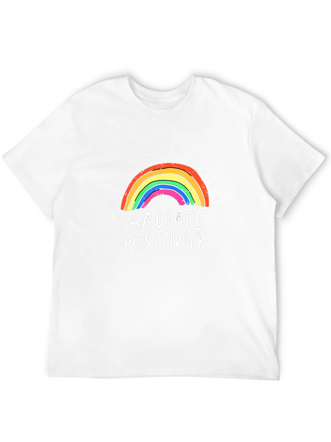 Radiate Positivity Rainbow Graphic Tee - Black