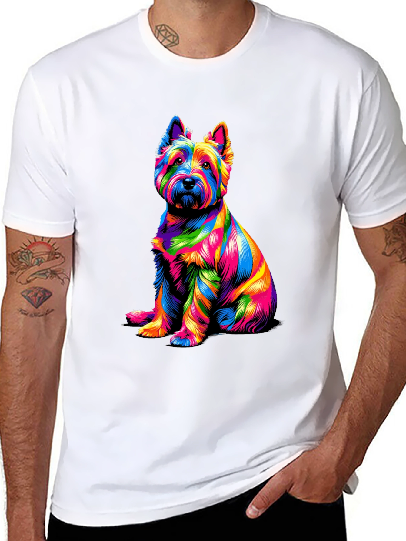 Rainbow Dog Graphic T-Shirt