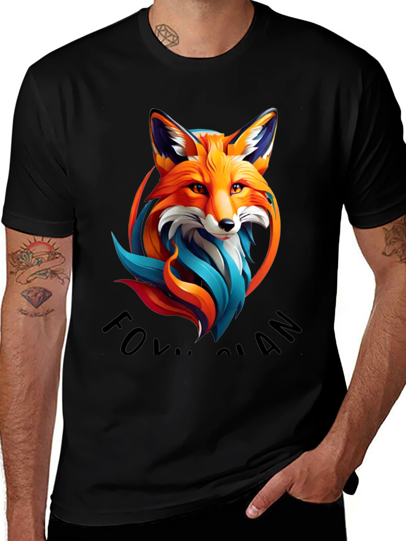 Fox Clan Graphic Tee - Stylish Animal Design