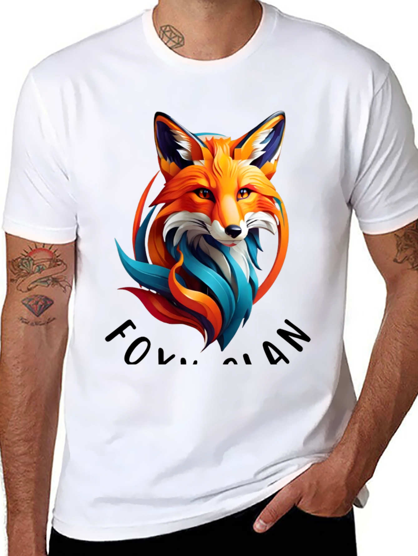 Fox Clan Graphic Tee - Stylish Animal Design