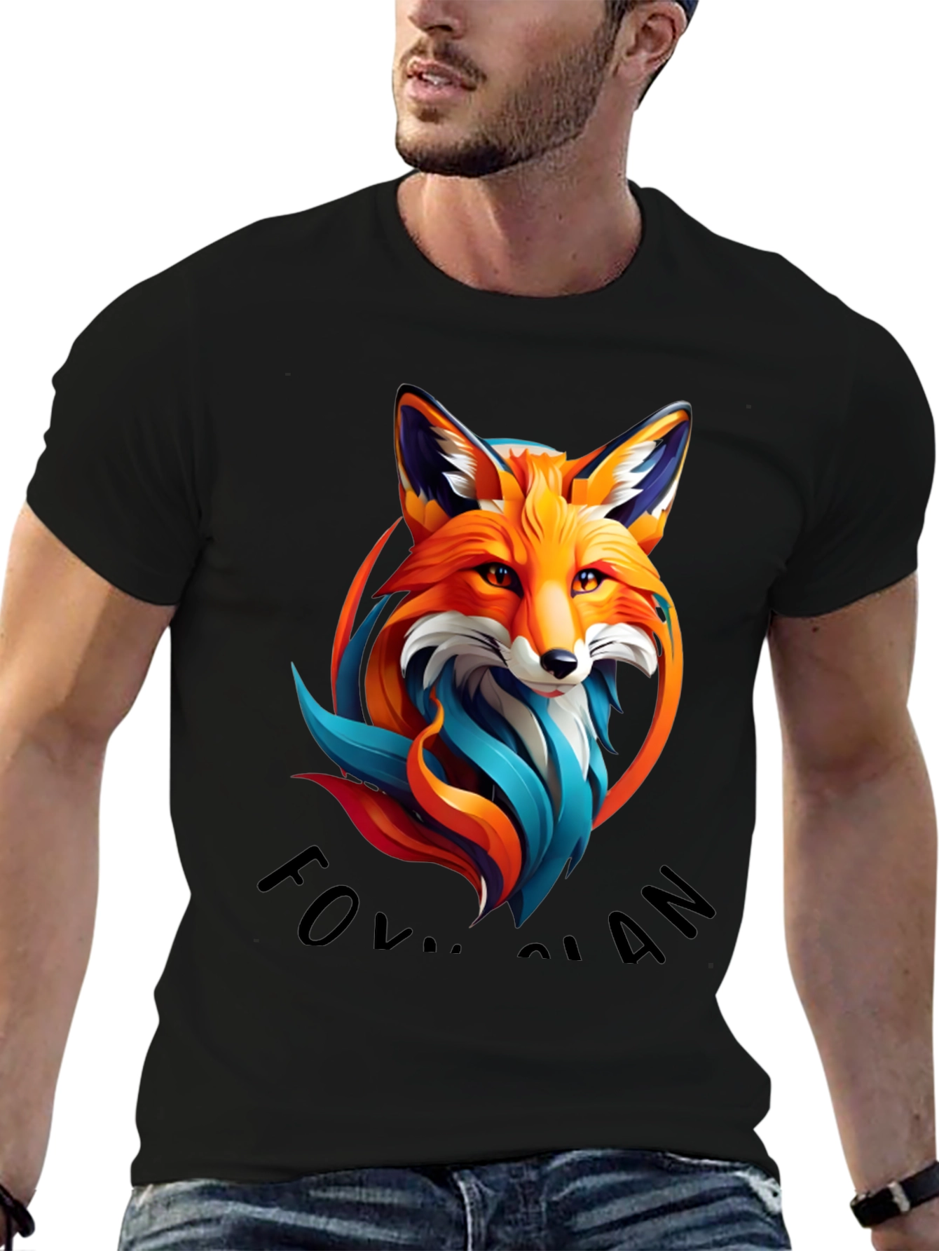 Fox Clan Graphic Tee - Stylish Animal Design