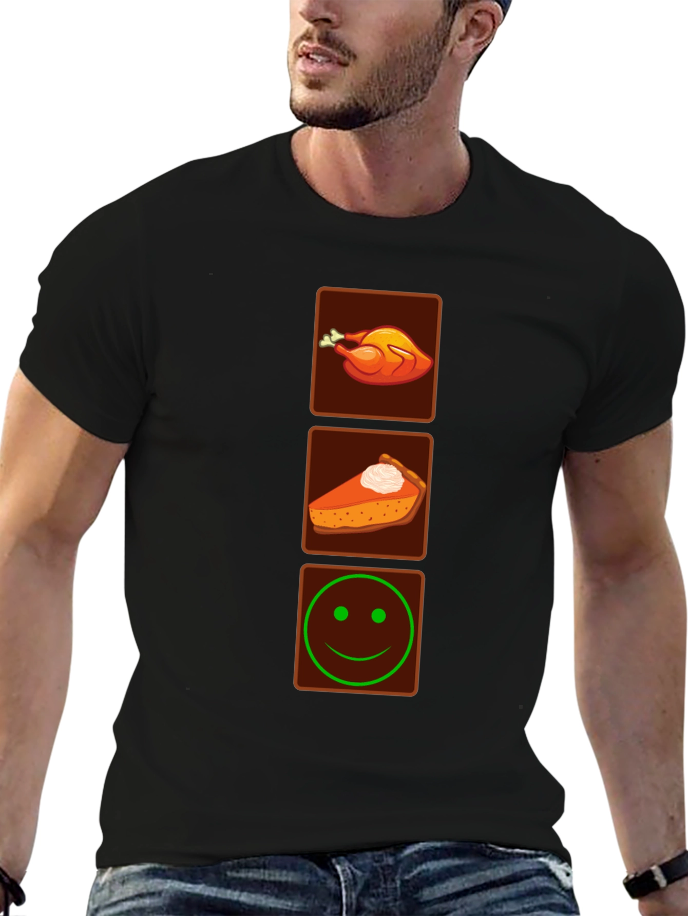 Thanksgiving Feast Mode Black T-Shirt