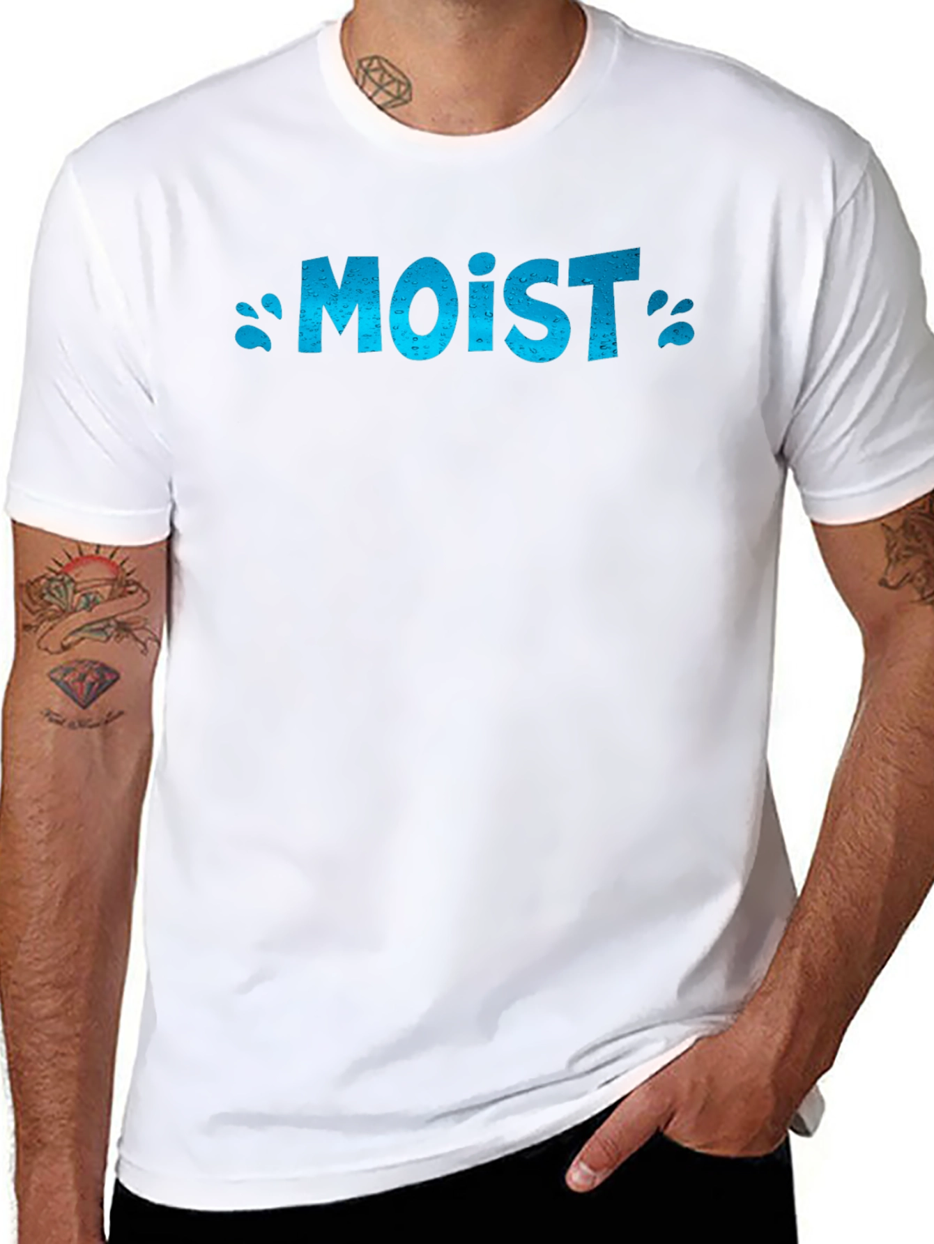 Moist Text Graphic Black T-Shirt