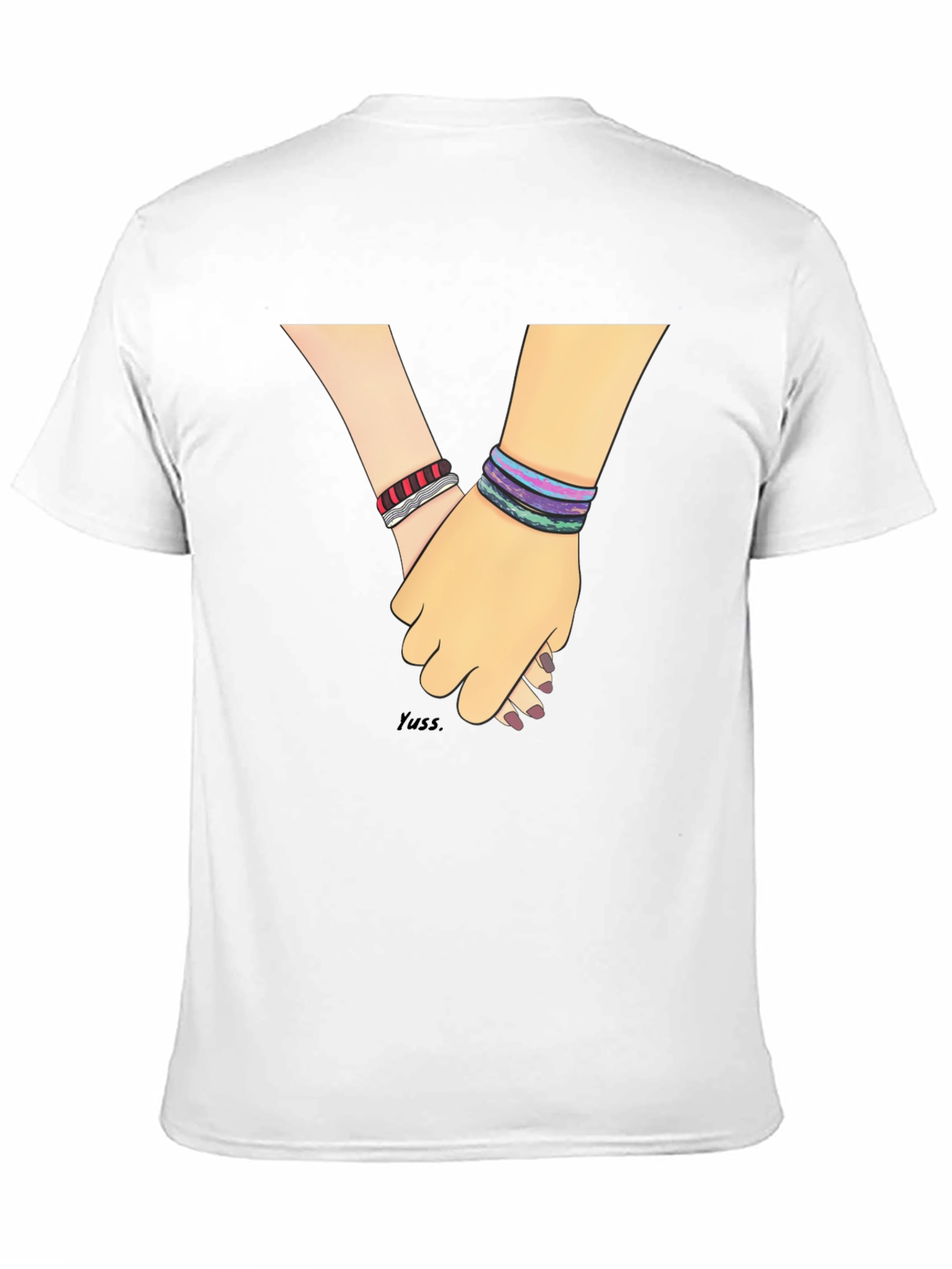 Hand-in-Hand Graphic Tee - Black Casual T-Shirt