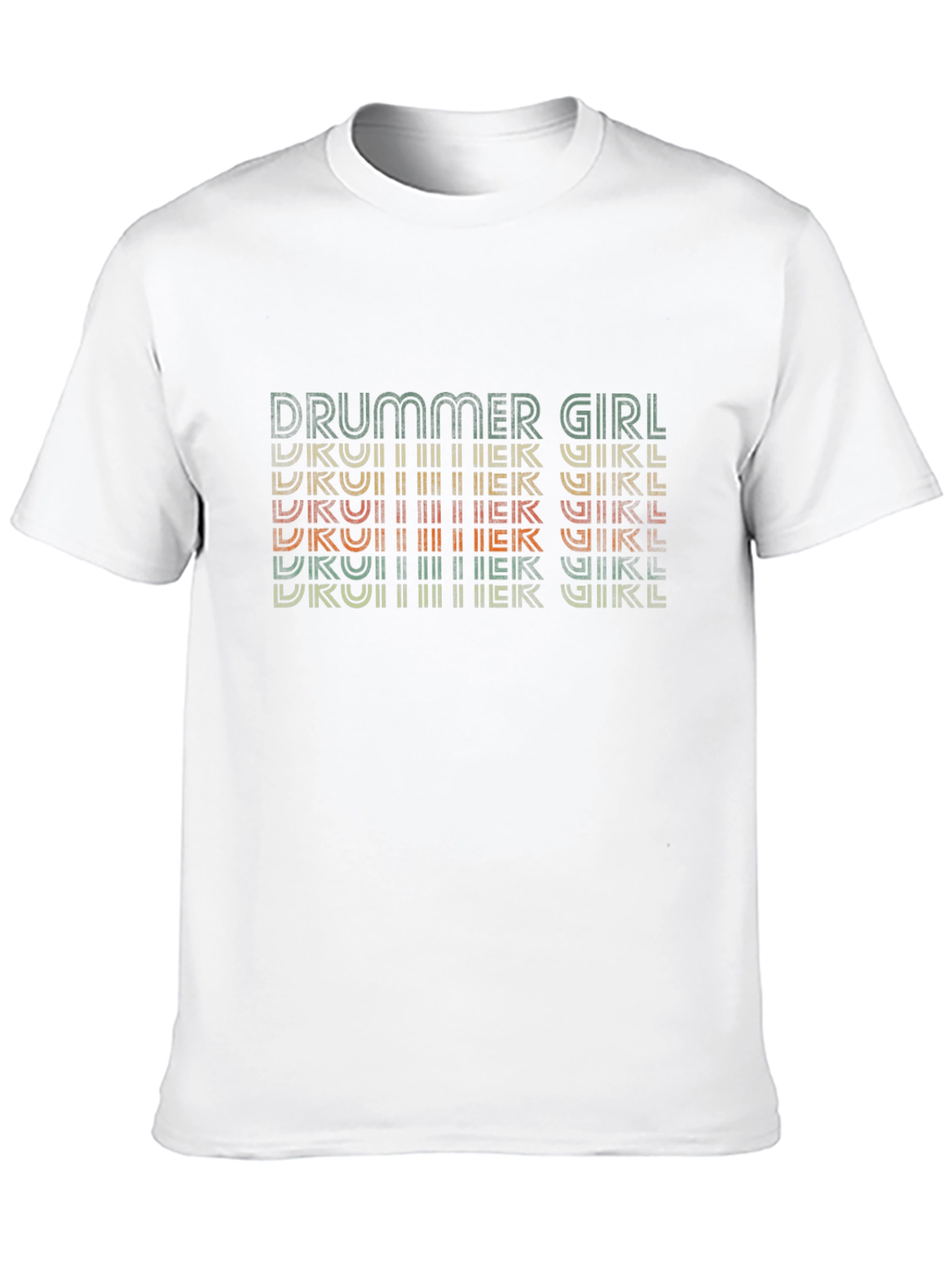 Drummer Girl Retro Style Graphic T-Shirt